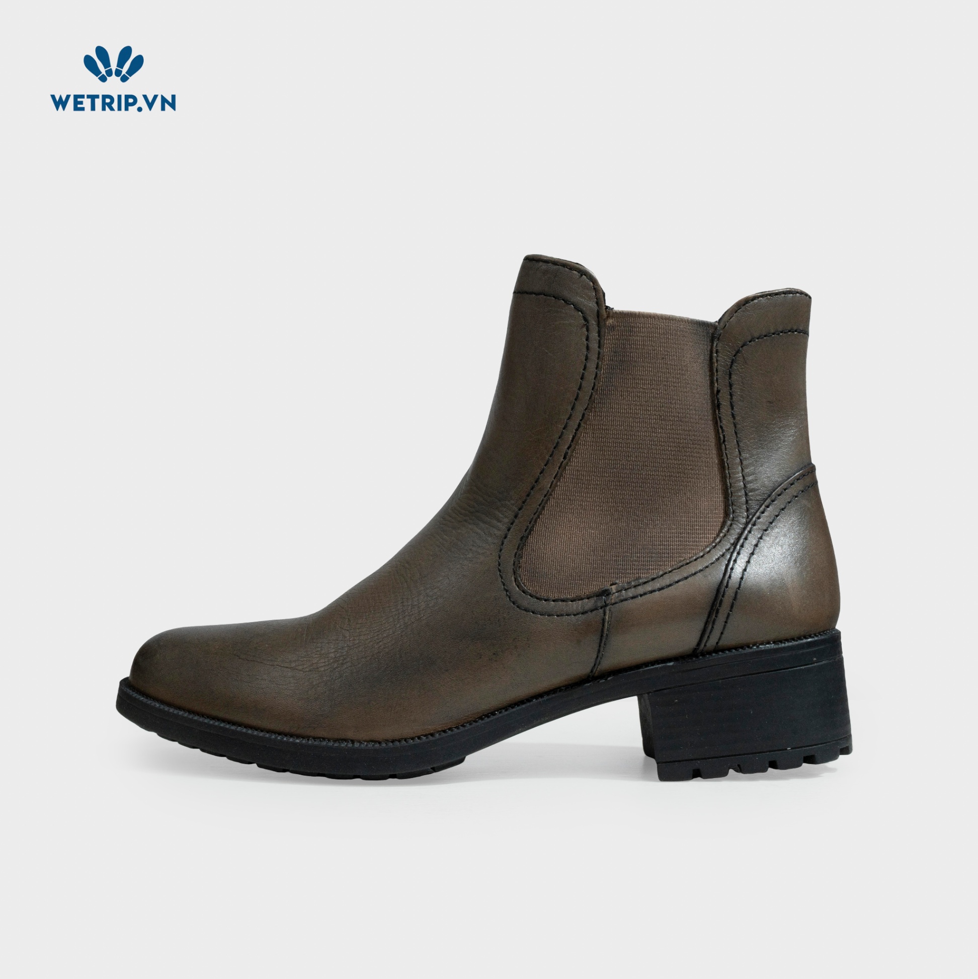 Boots Mắt Cá Cao Gót Bussola (ghi rêu) Mã BMC-CG-BSL-081-B