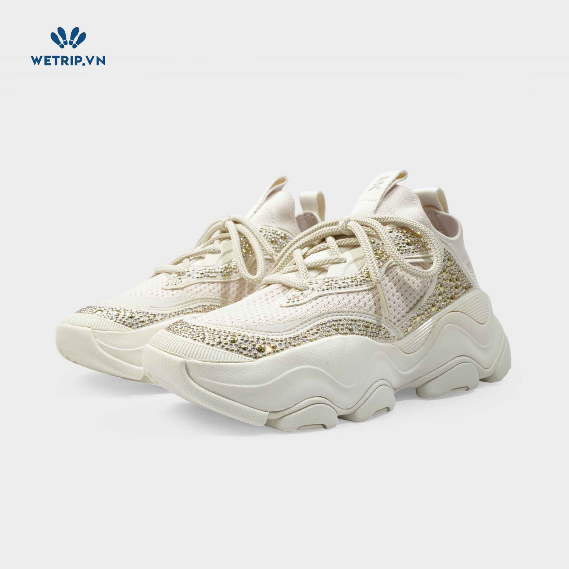 Sneakers Wetrip_MichaelKors (Be đính đá) Mã SN-MK-064-E