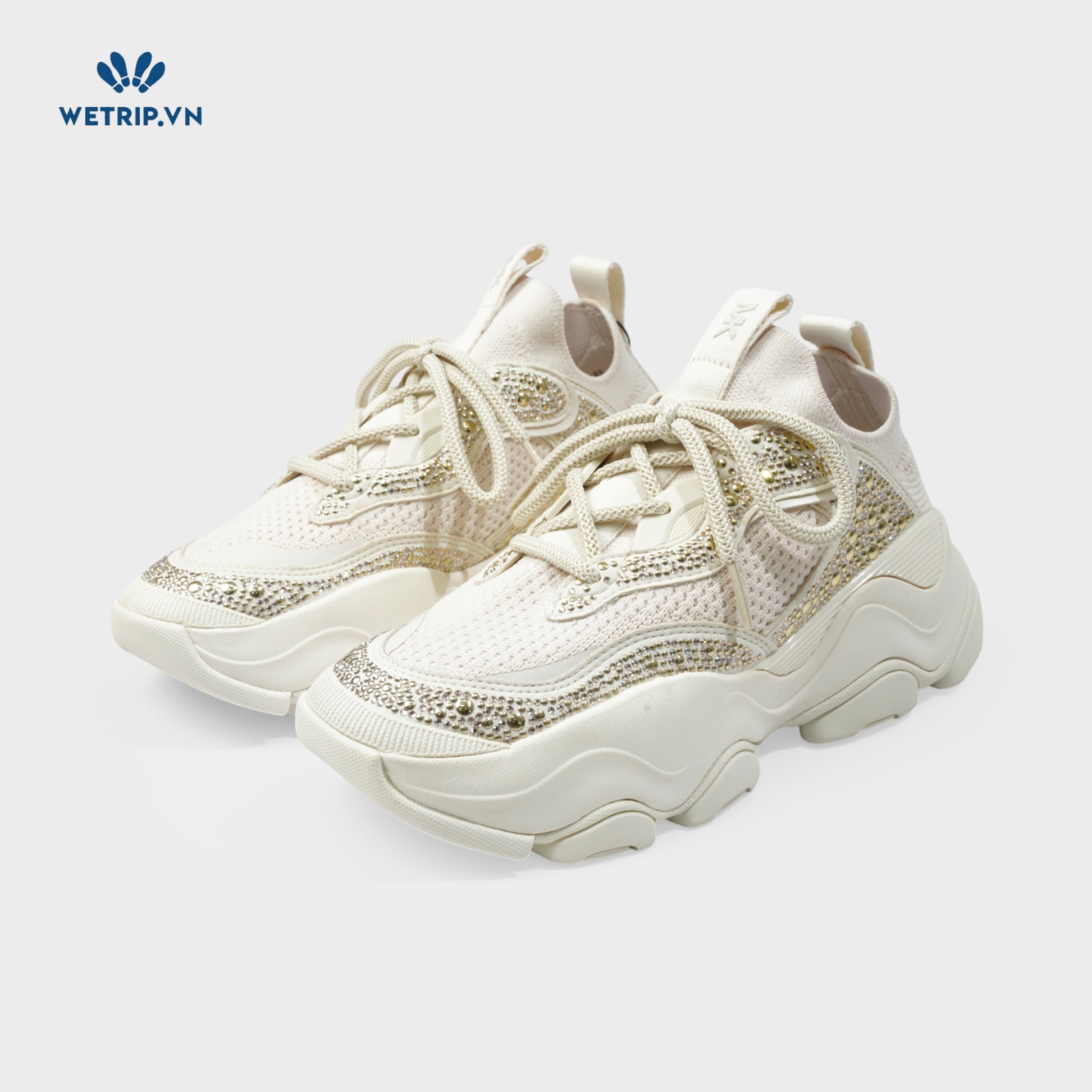 Sneakers Wetrip_MichaelKors (Be đính đá) Mã SN-MK-064-E