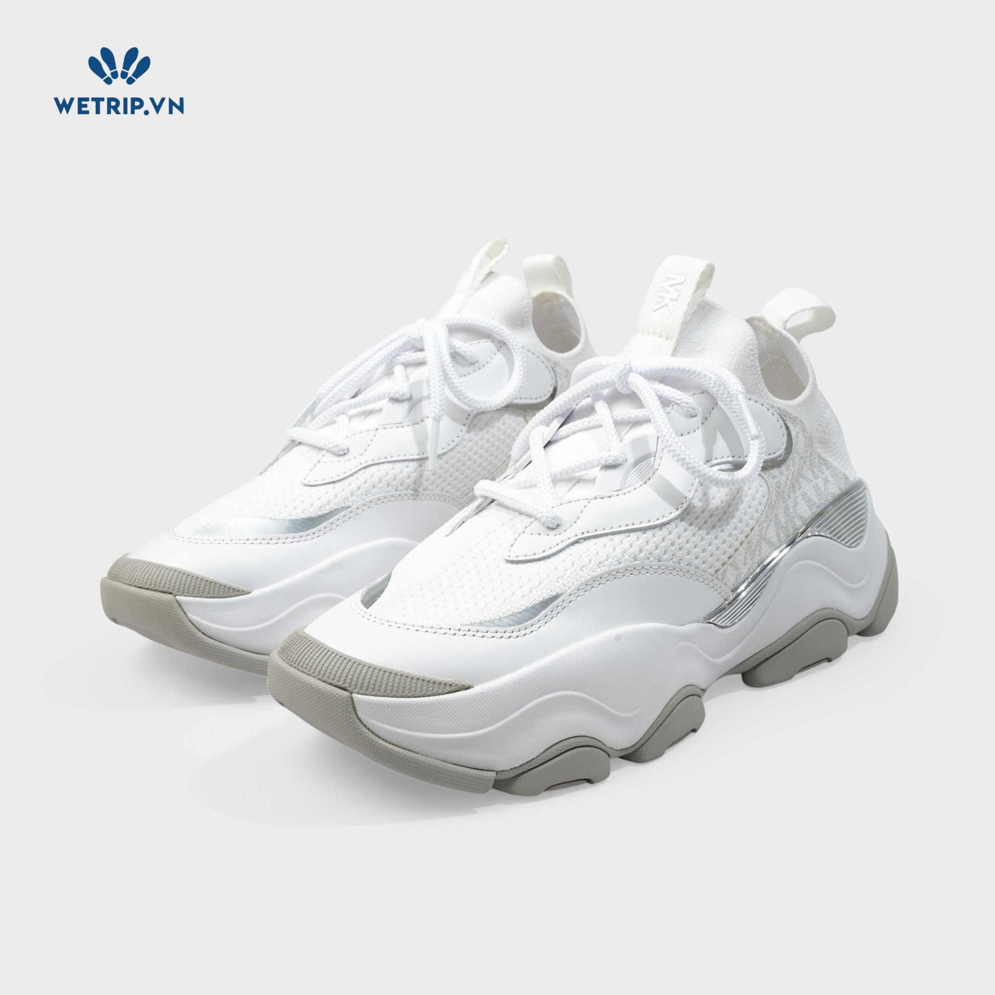 Sneakers Wetrip_MichaelKors (Trắng viền bạc) Mã SN-MK-064-D