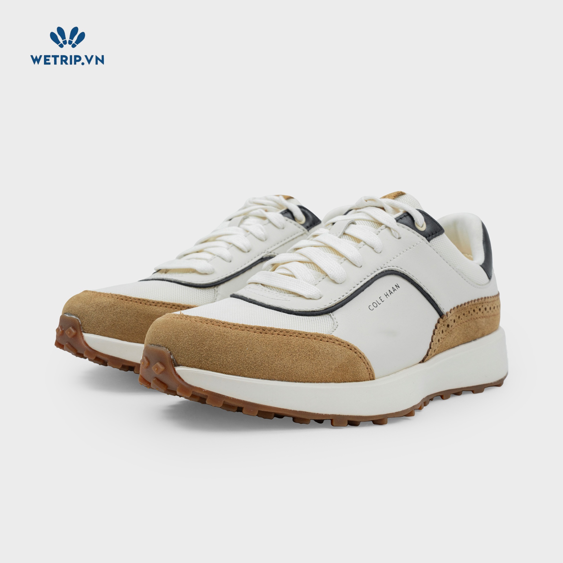 Sneakers We_ColeHaan (trắng kem mix nâu) Mã SN-COHA-001-A
