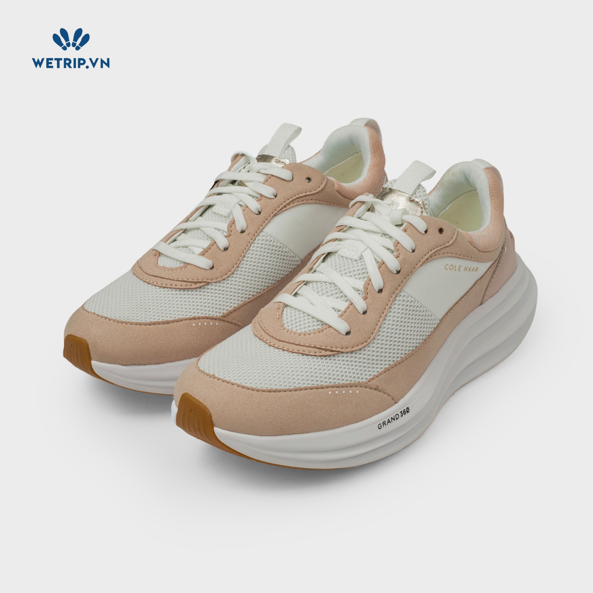 Sneakers We_ColeHaan (hồng da lộn mix trắng lưới) Mã SN-COHA-020-B