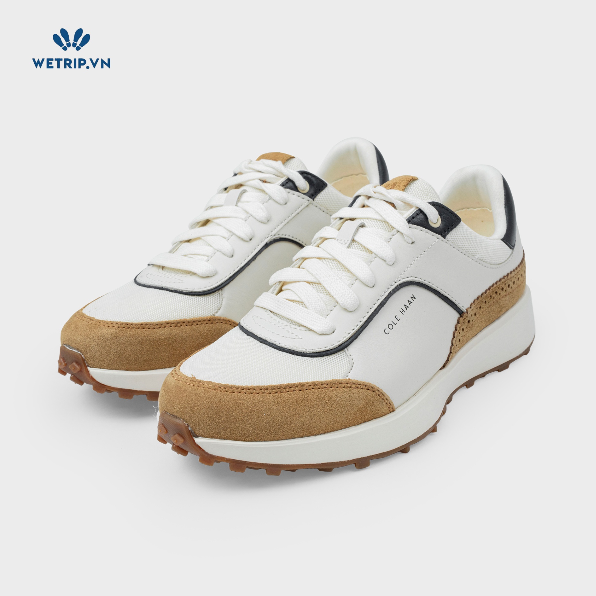 Sneakers We_ColeHaan (trắng kem mix nâu) Mã SN-COHA-001-A