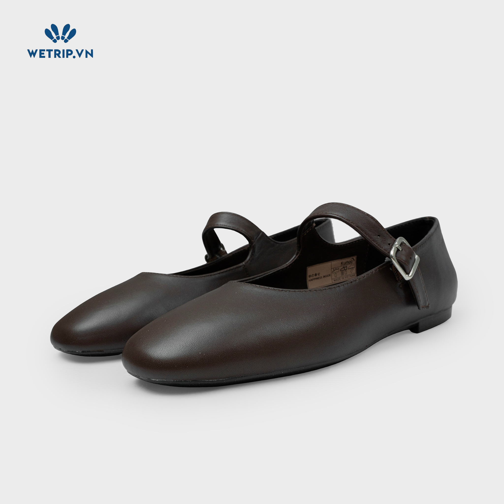Giày Búp Bê Kumoo Flona Mary Jane Ballet (Nâu) Mã BB-KUMO-005-F