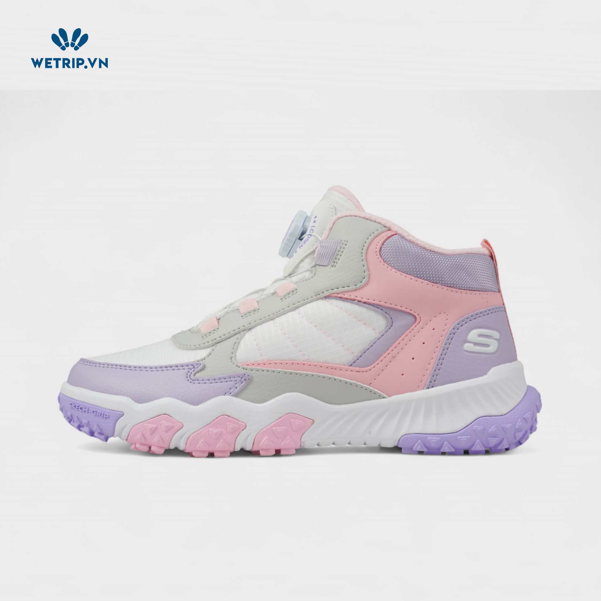 Boots Mắt Đế Bằng We_Skechers (Trắng, Hồng, Tím) Mã BMC-DB-SKE-010-A