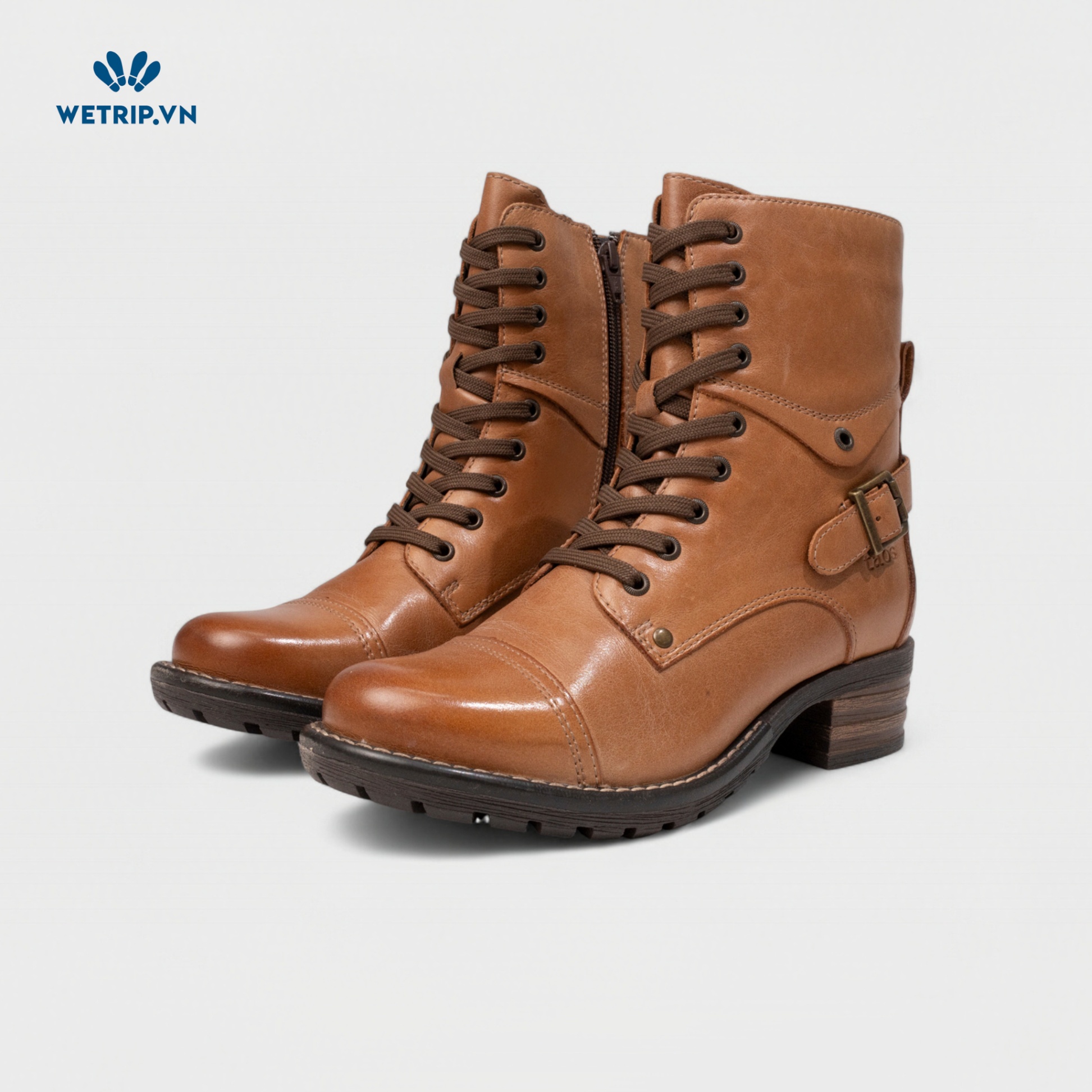 Boots Lửng Cao Gót TAOS (nâu) (da thật) Mã BL-CG-TAO-001-A