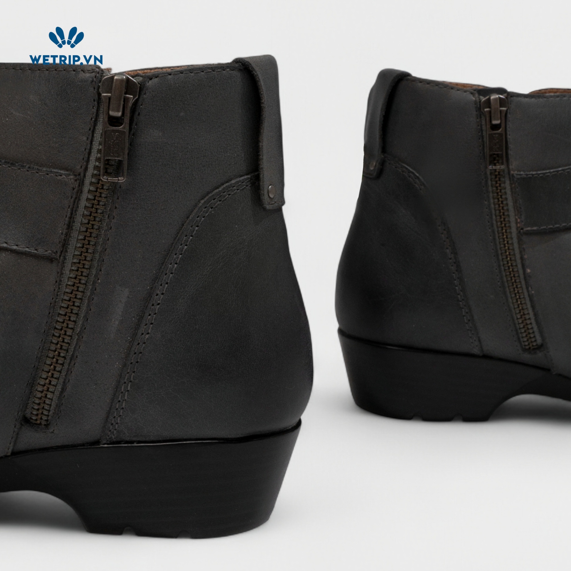 Boots Mắt Cá Đế Bằng TAOS (xám) (da thật) Mã BMC-DB-TAO-002-B
