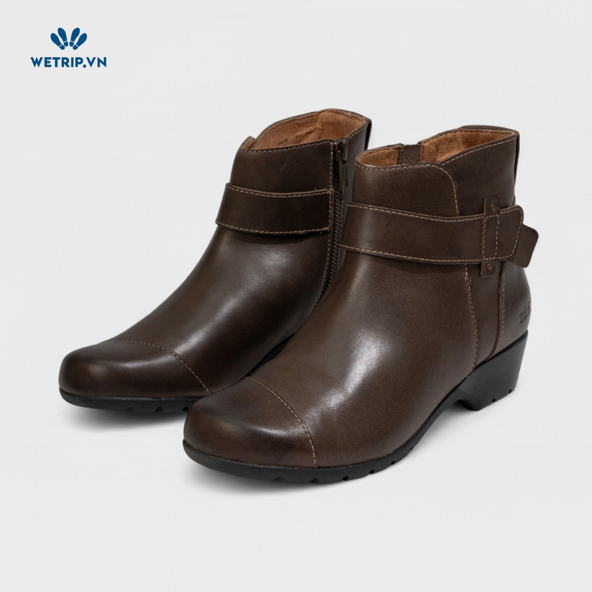 Boots Mắt Cá Đế Bằng TAOS (nâu) (da thật) Mã BMC-DB-TAO-002-A