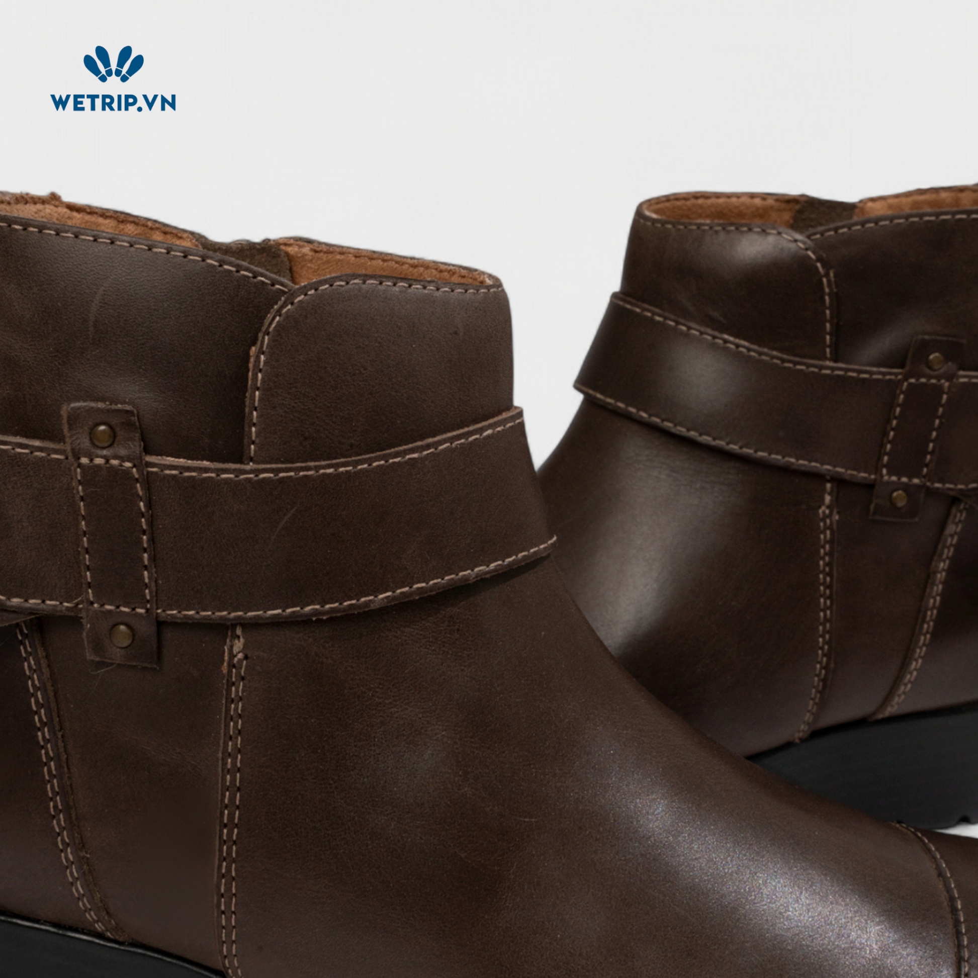 Boots Mắt Cá Đế Bằng TAOS (nâu) (da thật) Mã BMC-DB-TAO-002-A