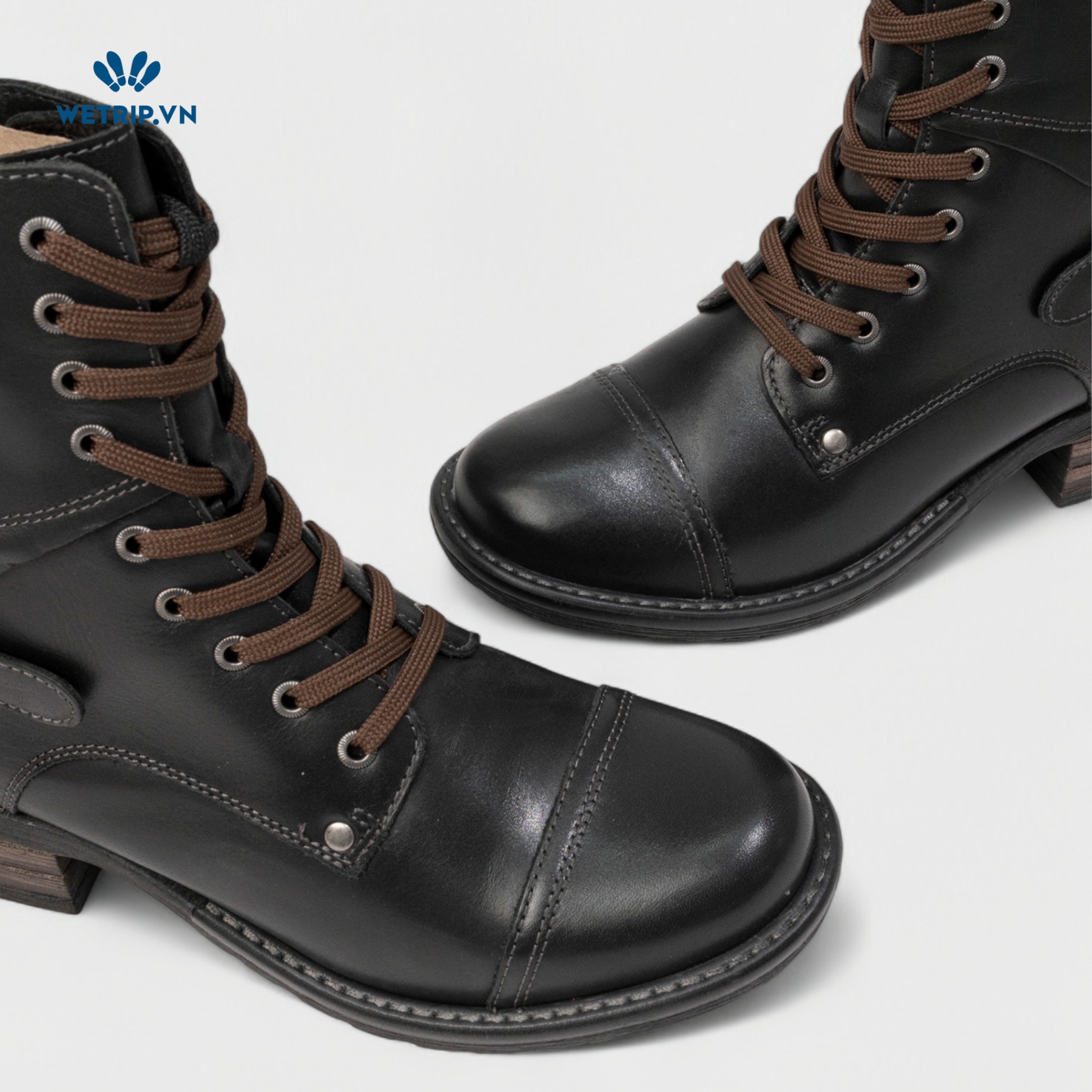 Boots Lửng Cao Gót TAOS (đen) (da thật) Mã BL-CG-TAO-001-B