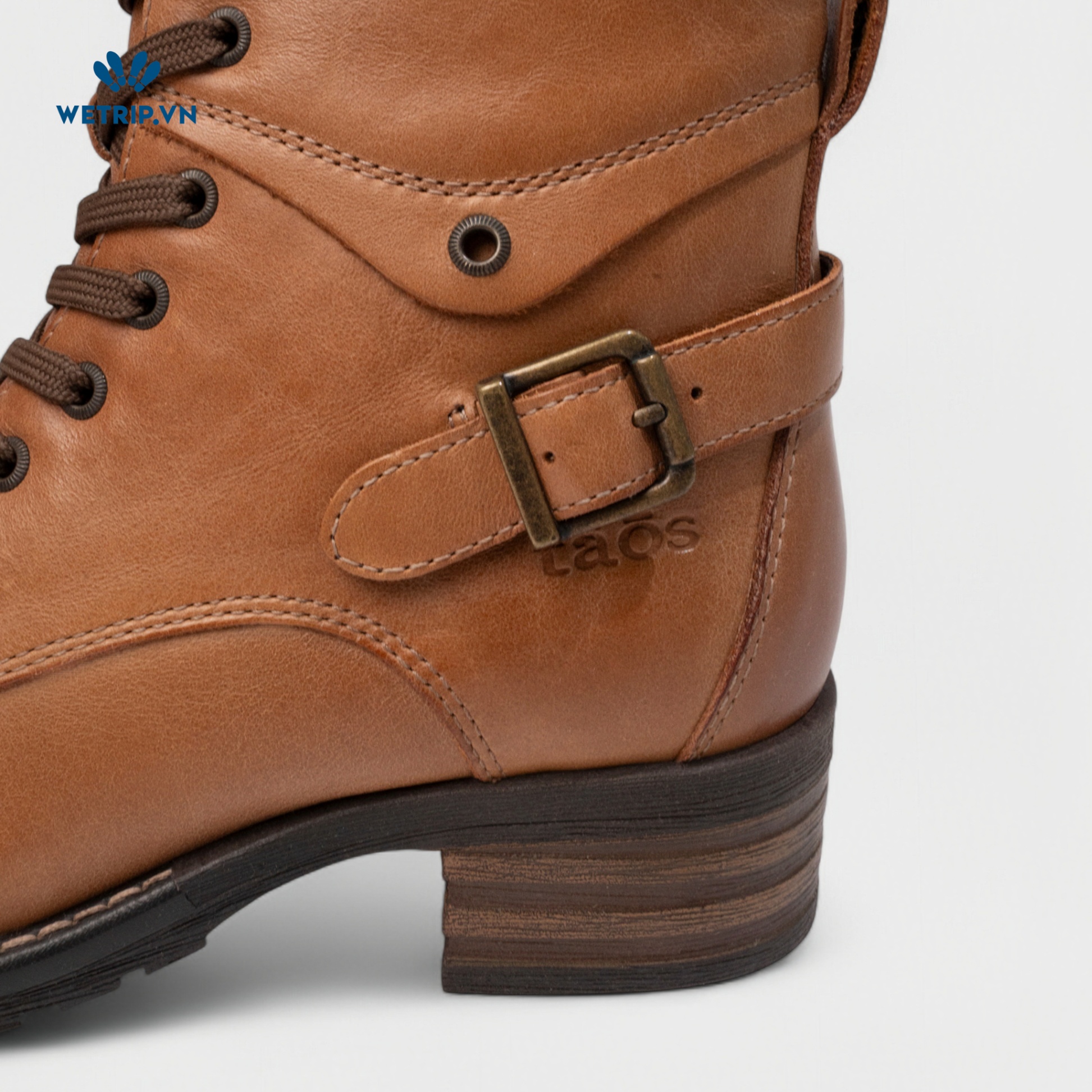 Boots Lửng Cao Gót TAOS (nâu) (da thật) Mã BL-CG-TAO-001-A
