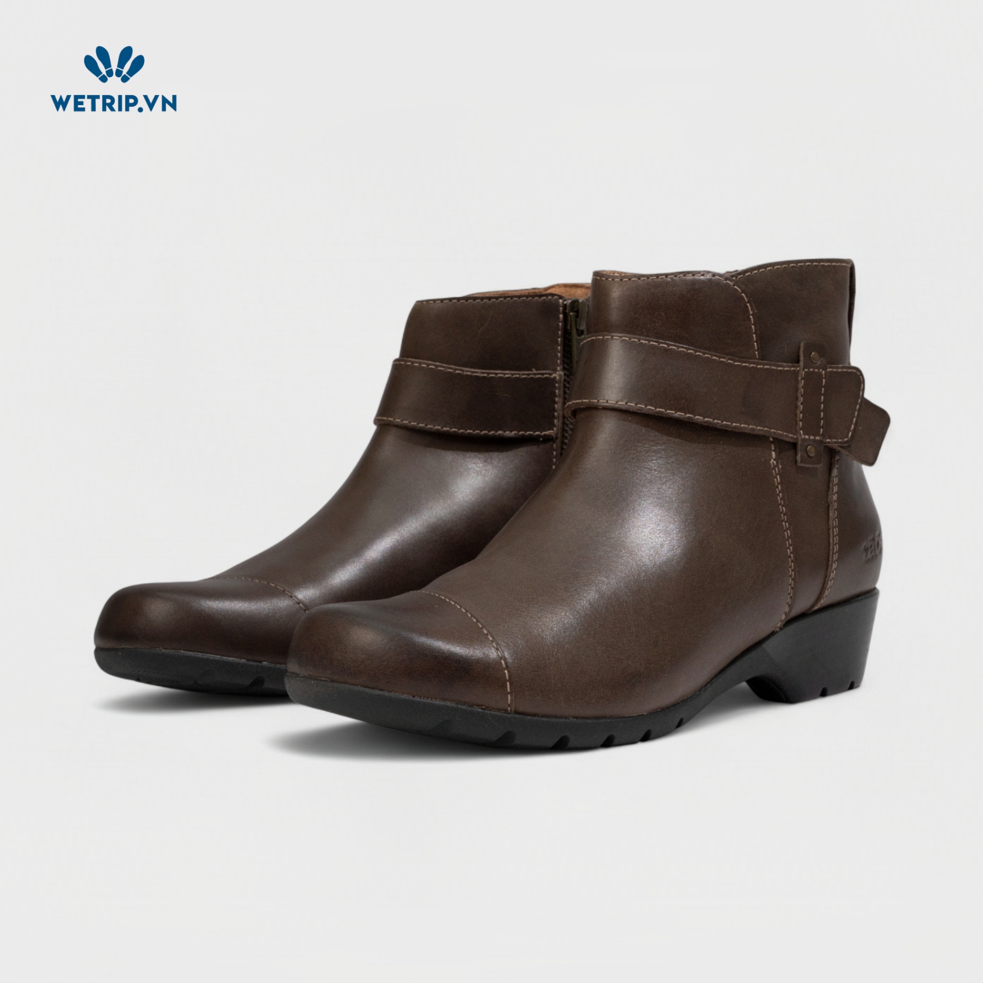 Boots Mắt Cá Đế Bằng TAOS (nâu) (da thật) Mã BMC-DB-TAO-002-A