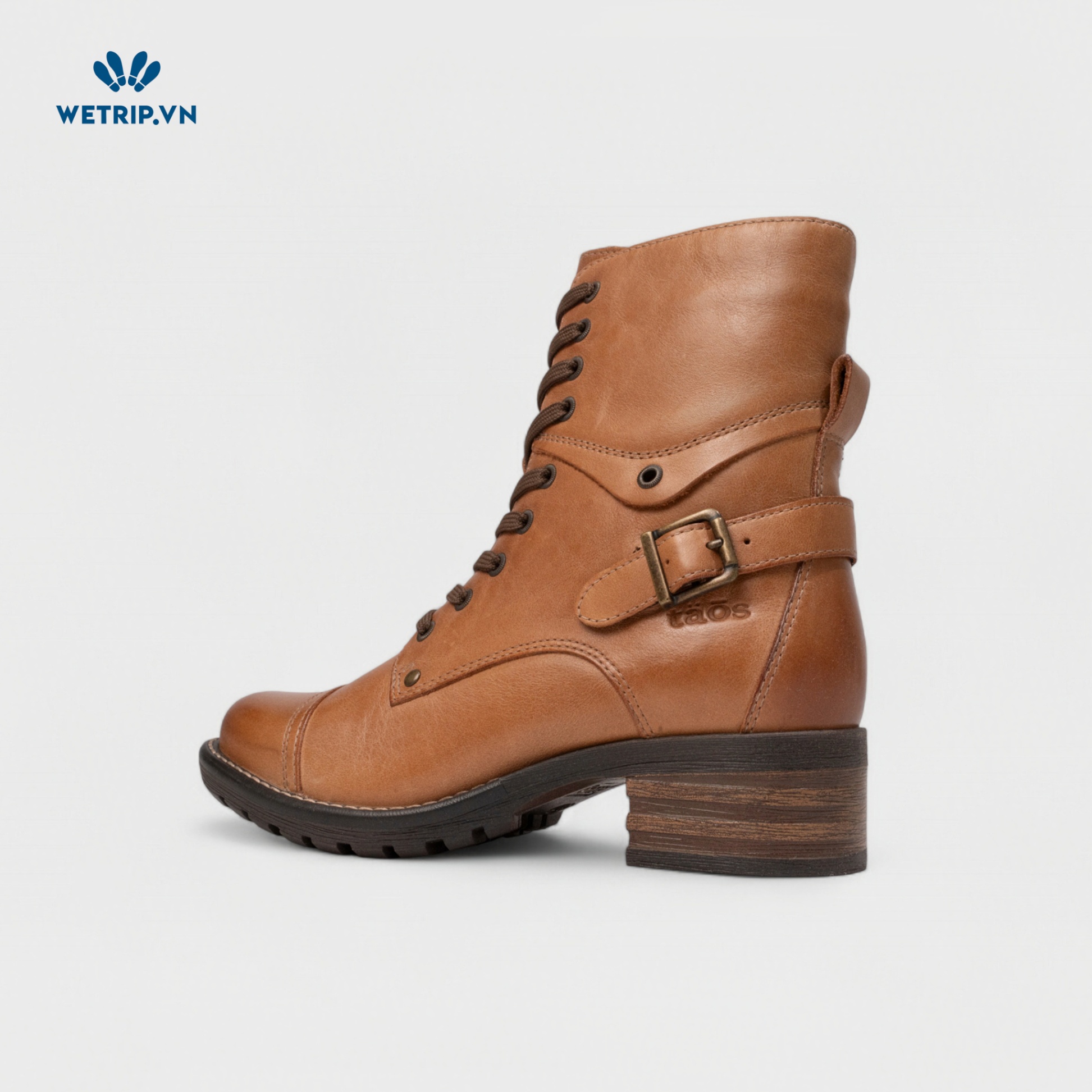 Boots Lửng Cao Gót TAOS (nâu) (da thật) Mã BL-CG-TAO-001-A