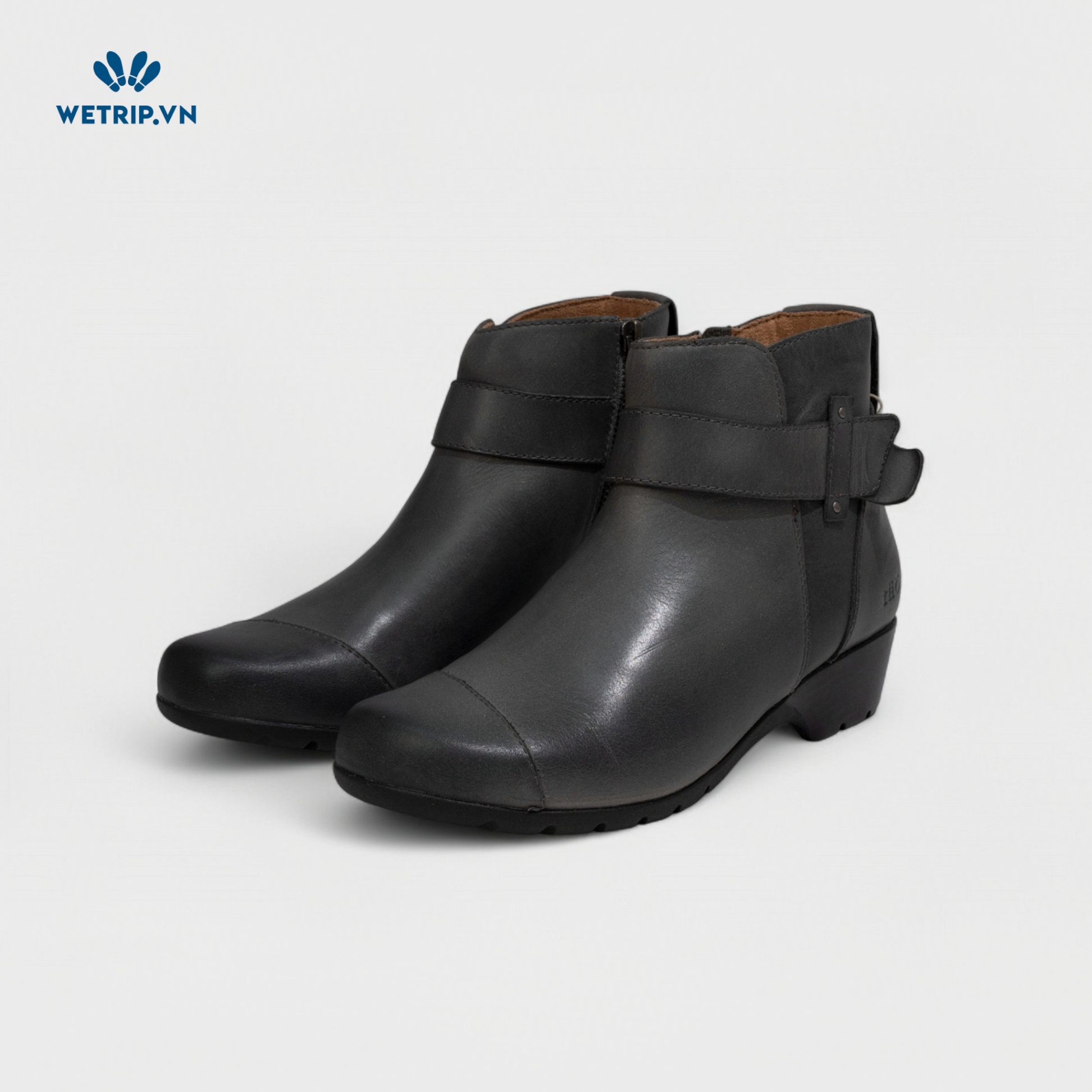 Boots Mắt Cá Đế Bằng TAOS (xám) (da thật) Mã BMC-DB-TAO-002-B