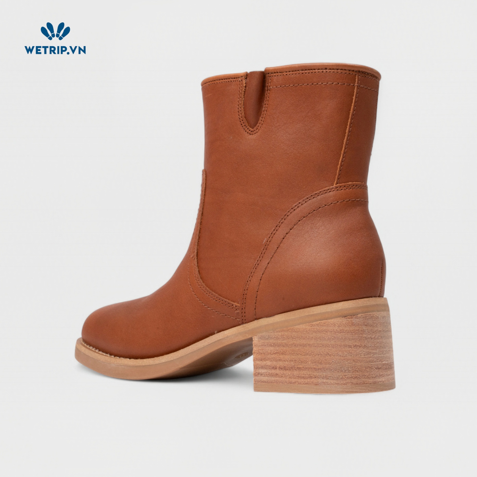 Boots Lửng Cao Gót Blondo (nâu) (Da thật - chống nước) Mã BL-CG-BLD-002-A1