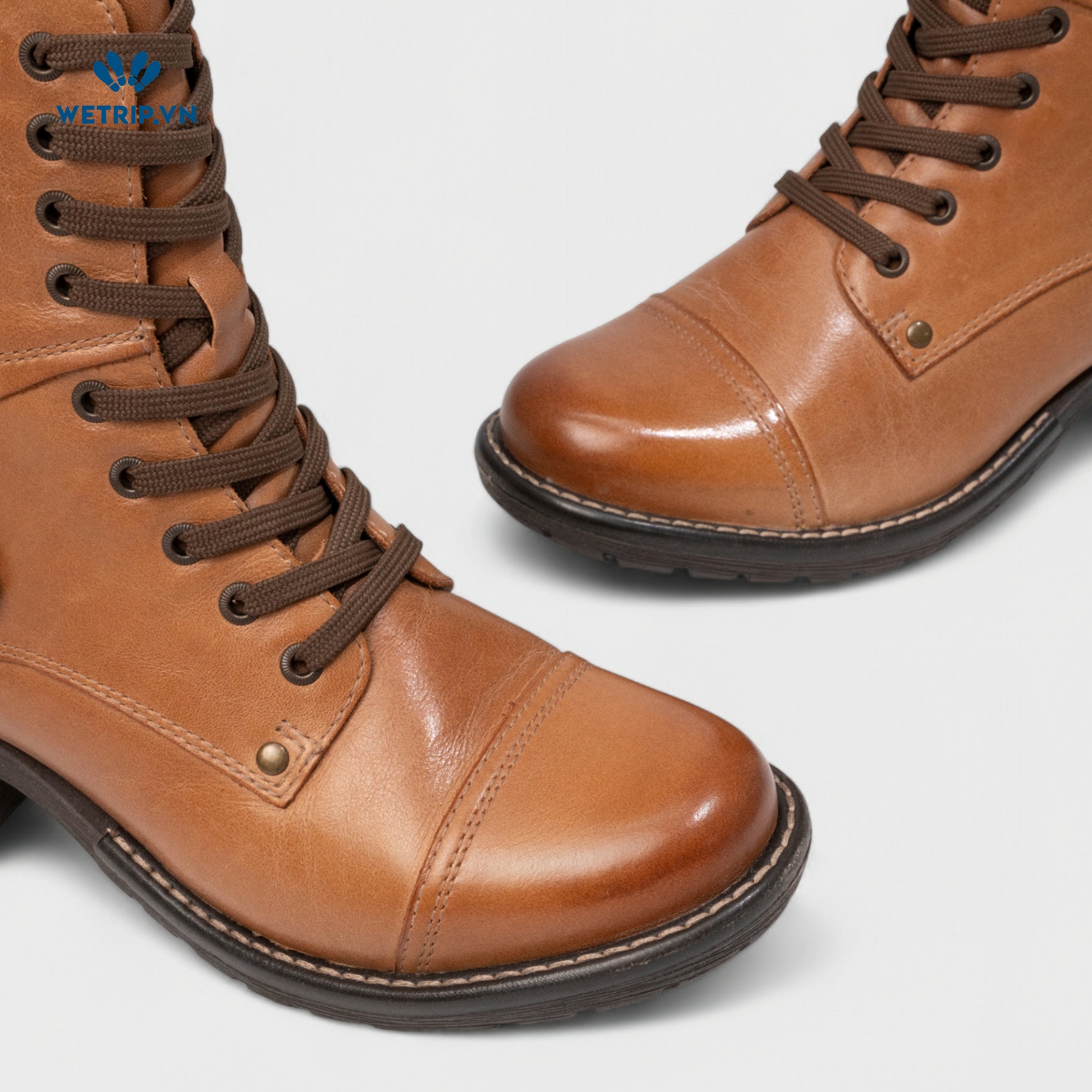 Boots Lửng Cao Gót TAOS (nâu) (da thật) Mã BL-CG-TAO-001-A