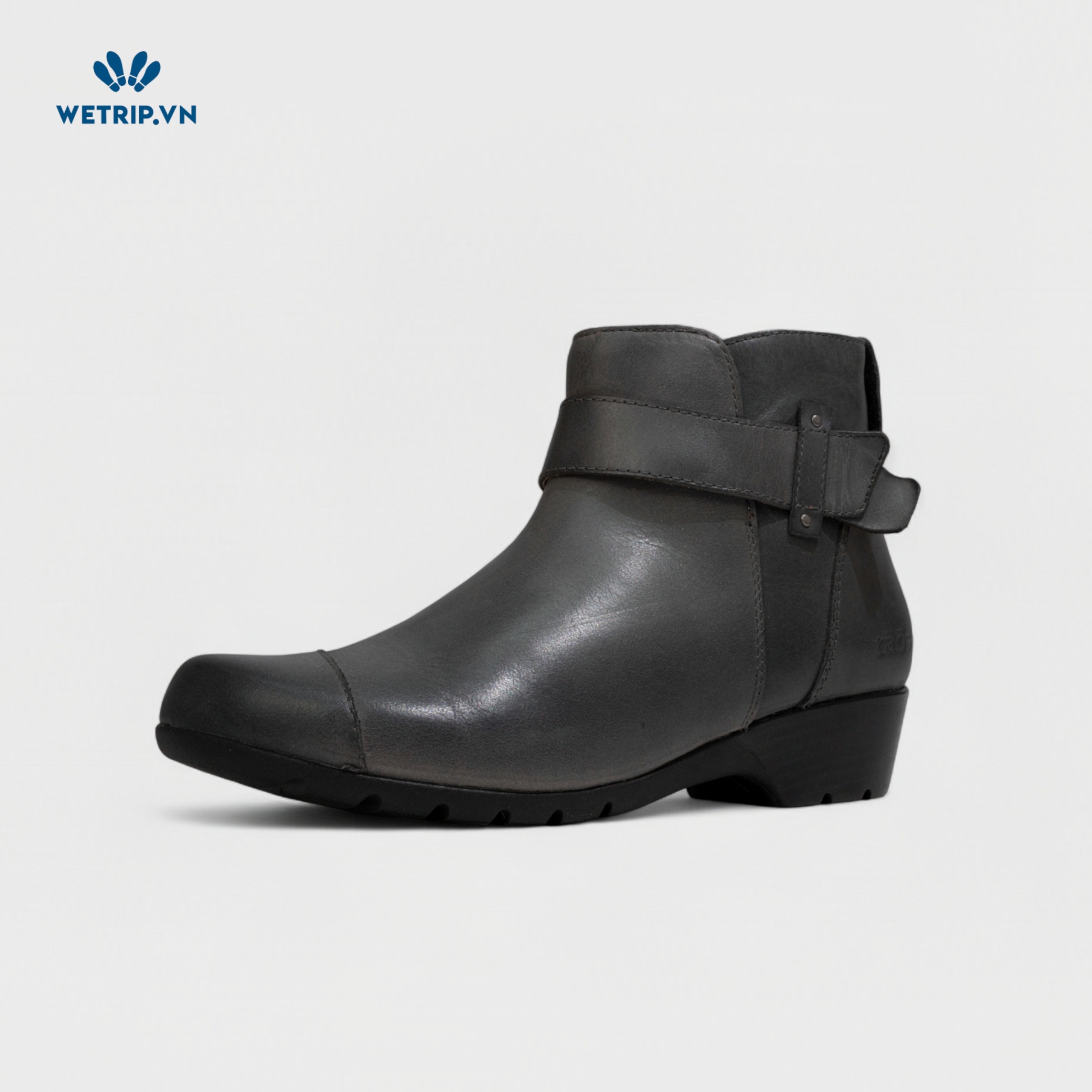 Boots Mắt Cá Đế Bằng TAOS (xám) (da thật) Mã BMC-DB-TAO-002-B