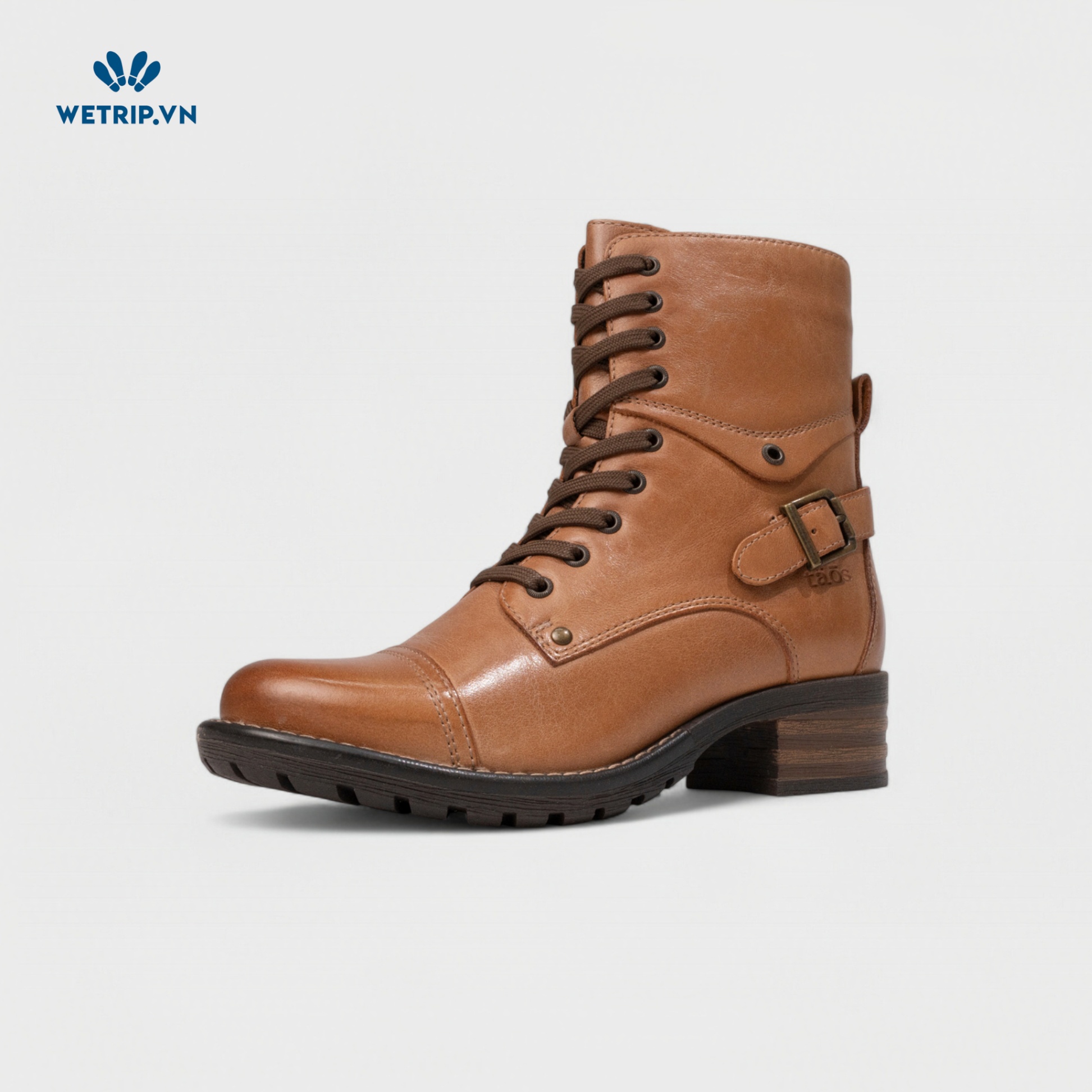 Boots Lửng Cao Gót TAOS (nâu) (da thật) Mã BL-CG-TAO-001-A