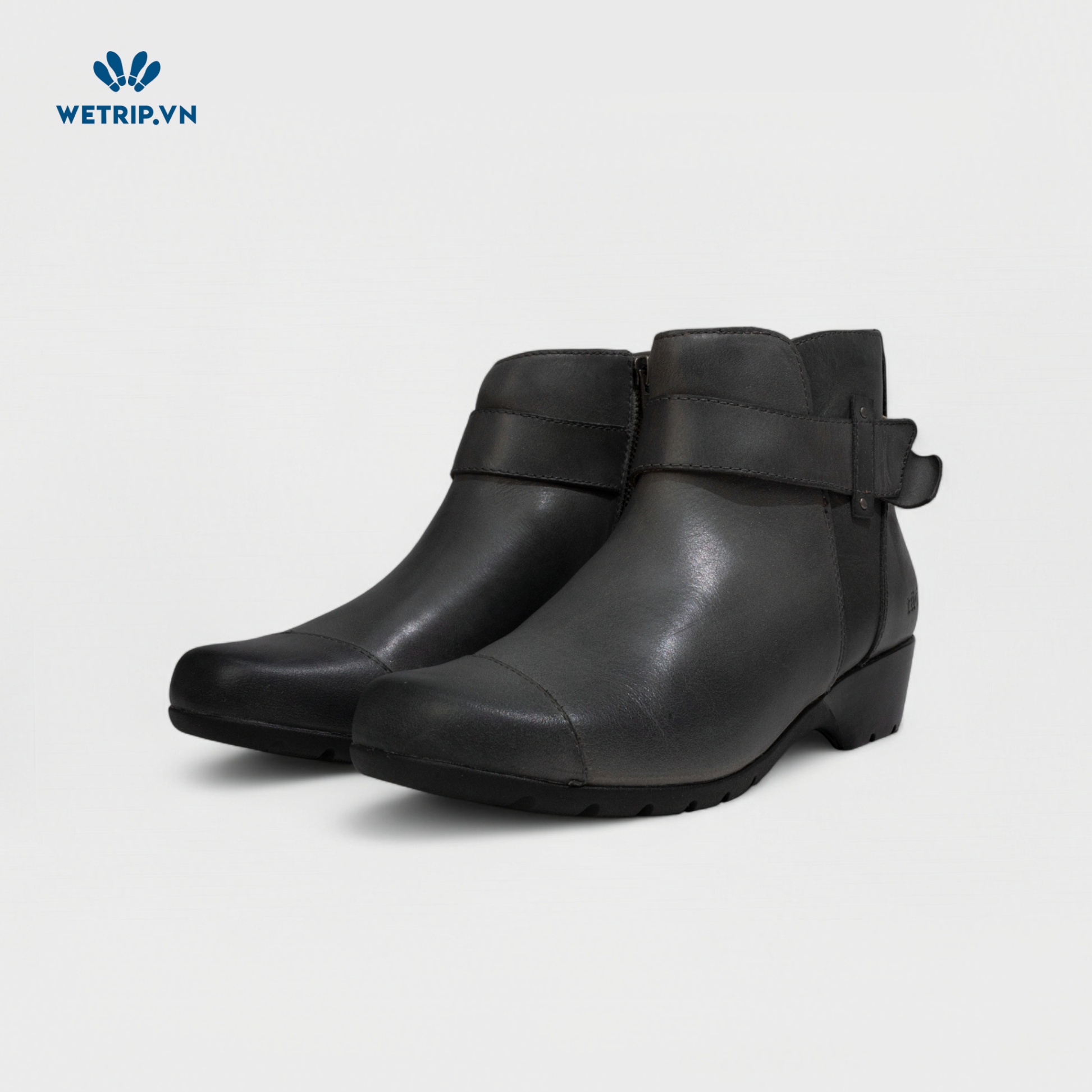 Boots Mắt Cá Đế Bằng TAOS (xám) (da thật) Mã BMC-DB-TAO-002-B