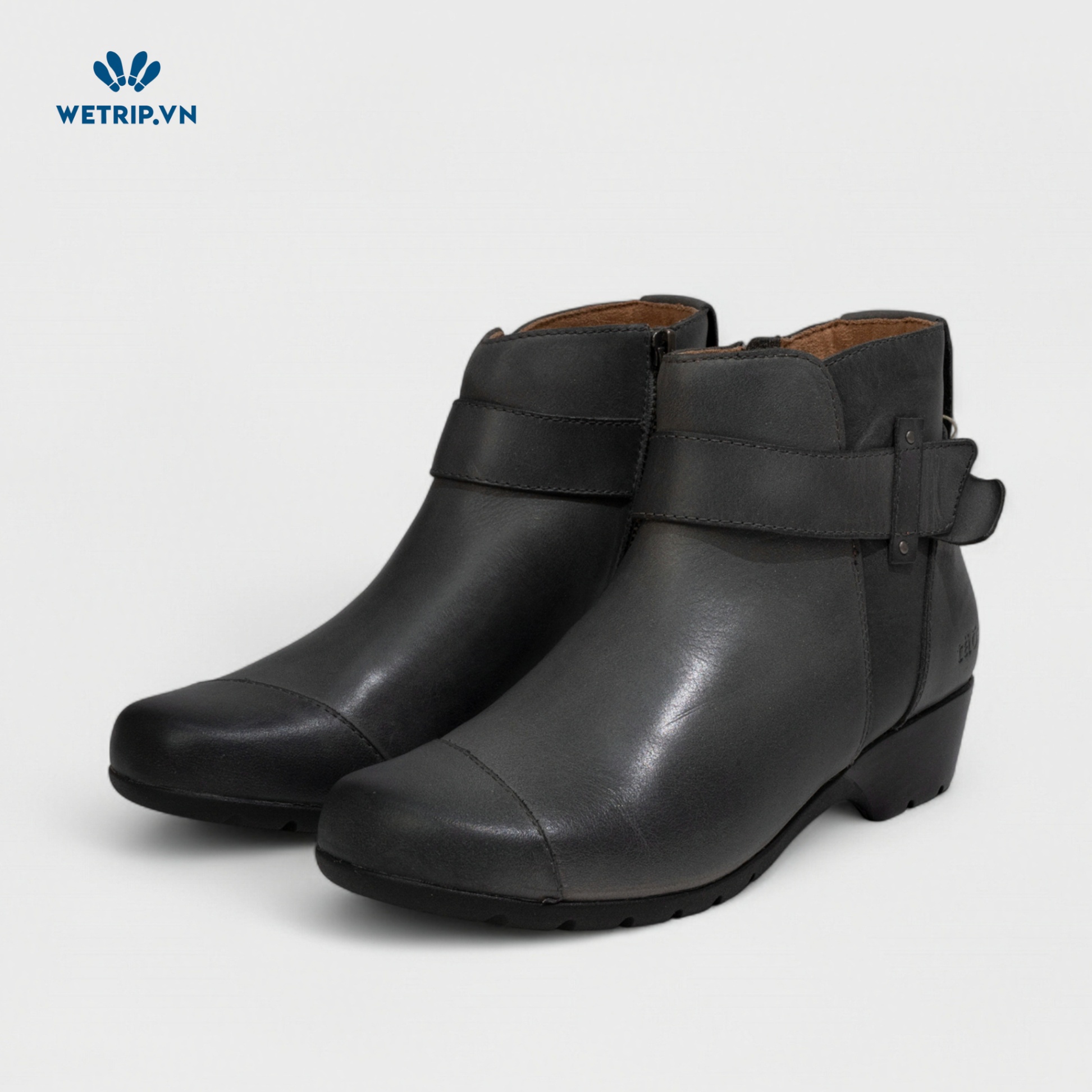 Boots Mắt Cá Đế Bằng TAOS (xám) (da thật) Mã BMC-DB-TAO-002-B