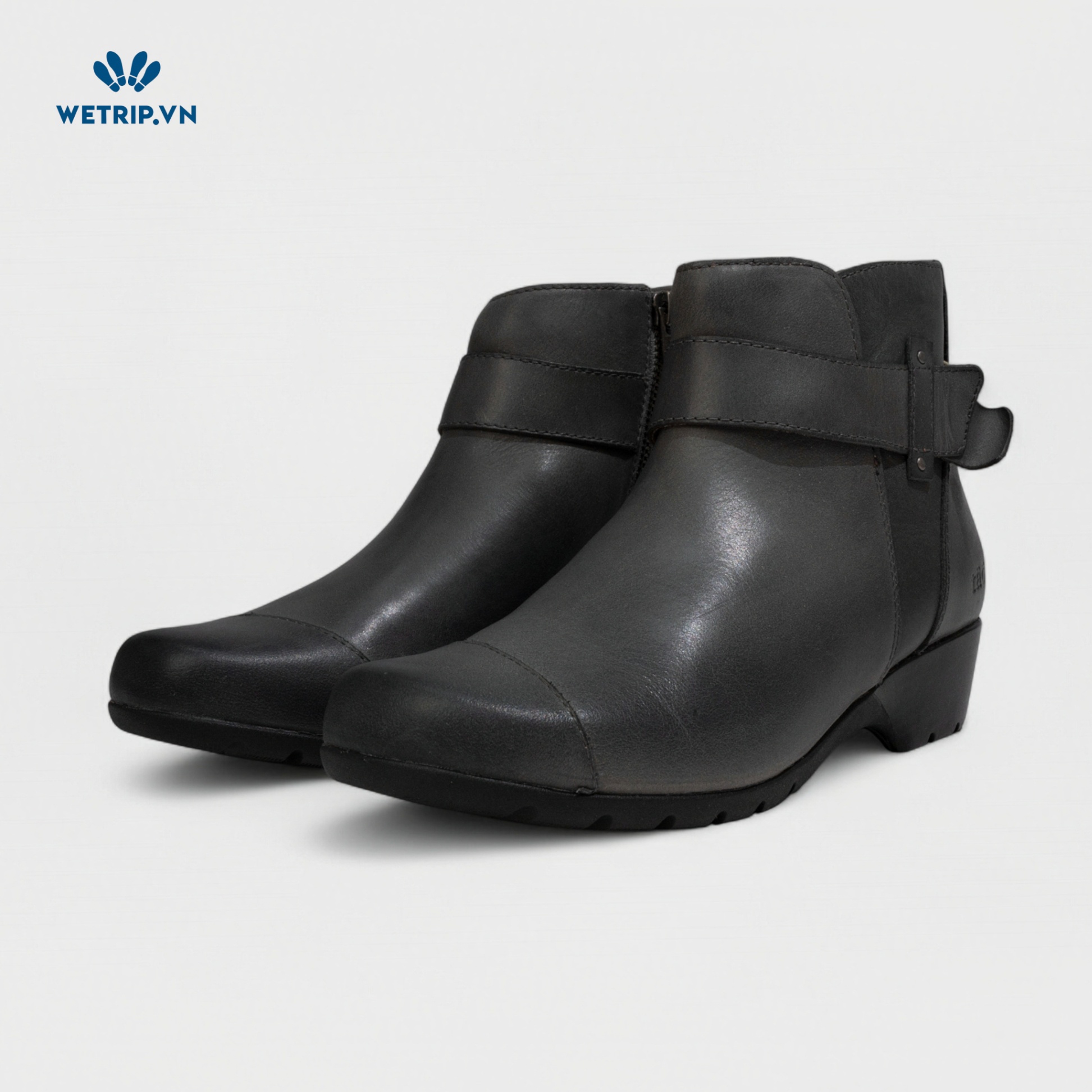 Boots Mắt Cá Đế Bằng TAOS (xám) (da thật) Mã BMC-DB-TAO-002-B