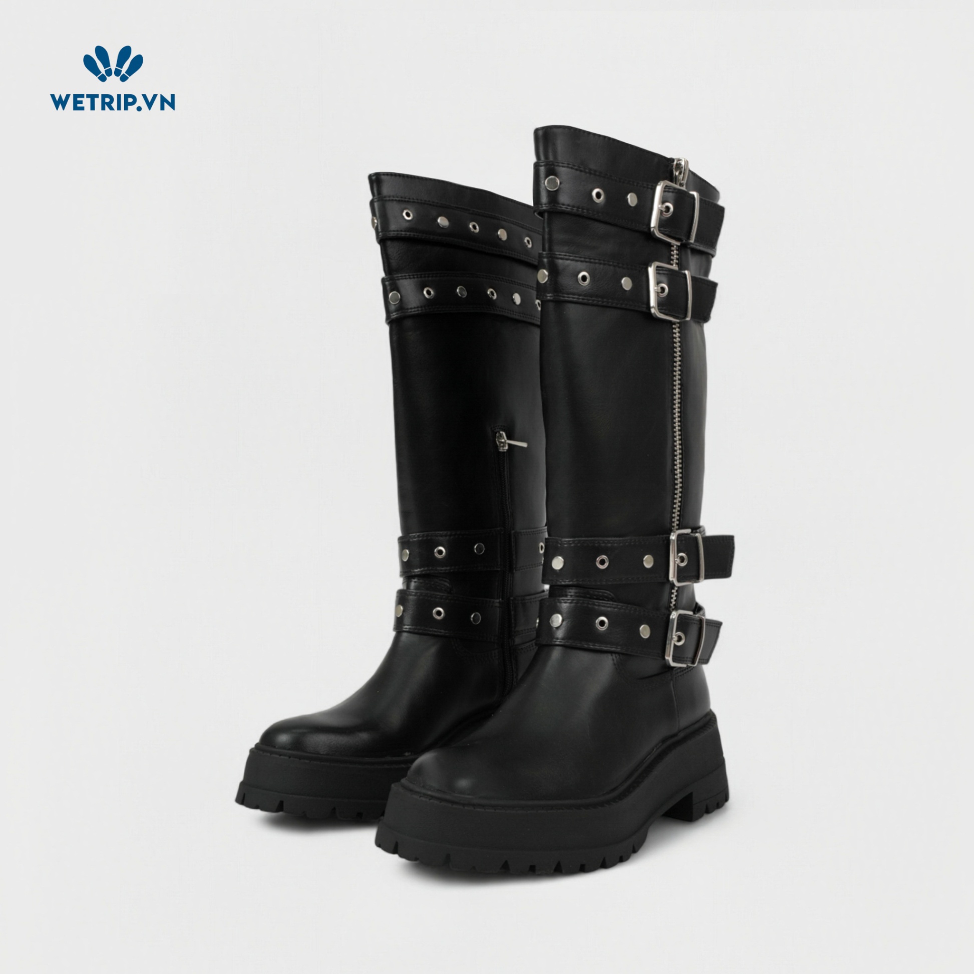 Boots Đầu Gối Đế Bằng Stradivariuss (đen) Mã BDG-DB-SDR-002-A