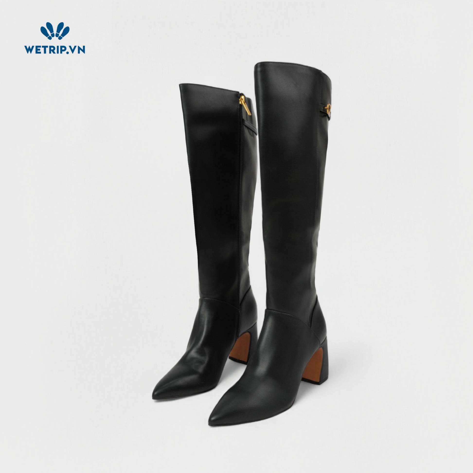 Boots Đầu Gối Cao Gót Vince Camuto (Đen Da) Mã BDG-CG-VC-002-A