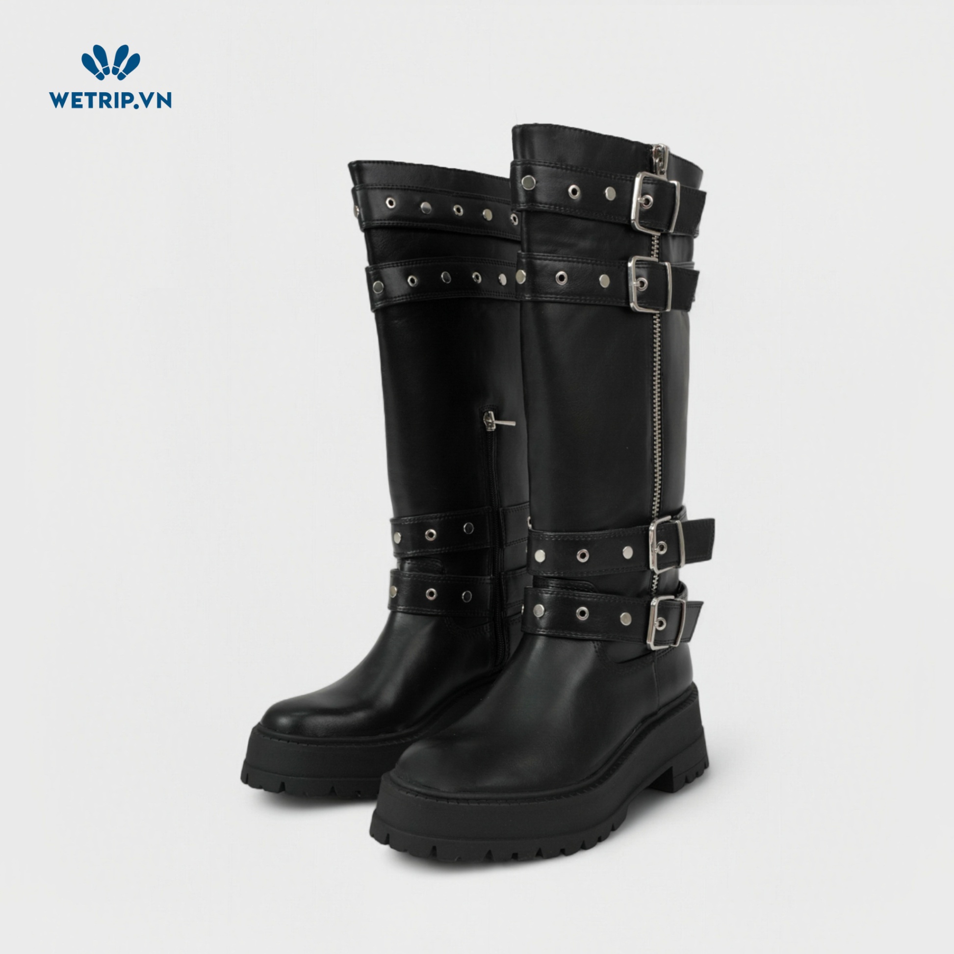 Boots Đầu Gối Đế Bằng Stradivariuss (đen) Mã BDG-DB-SDR-002-A