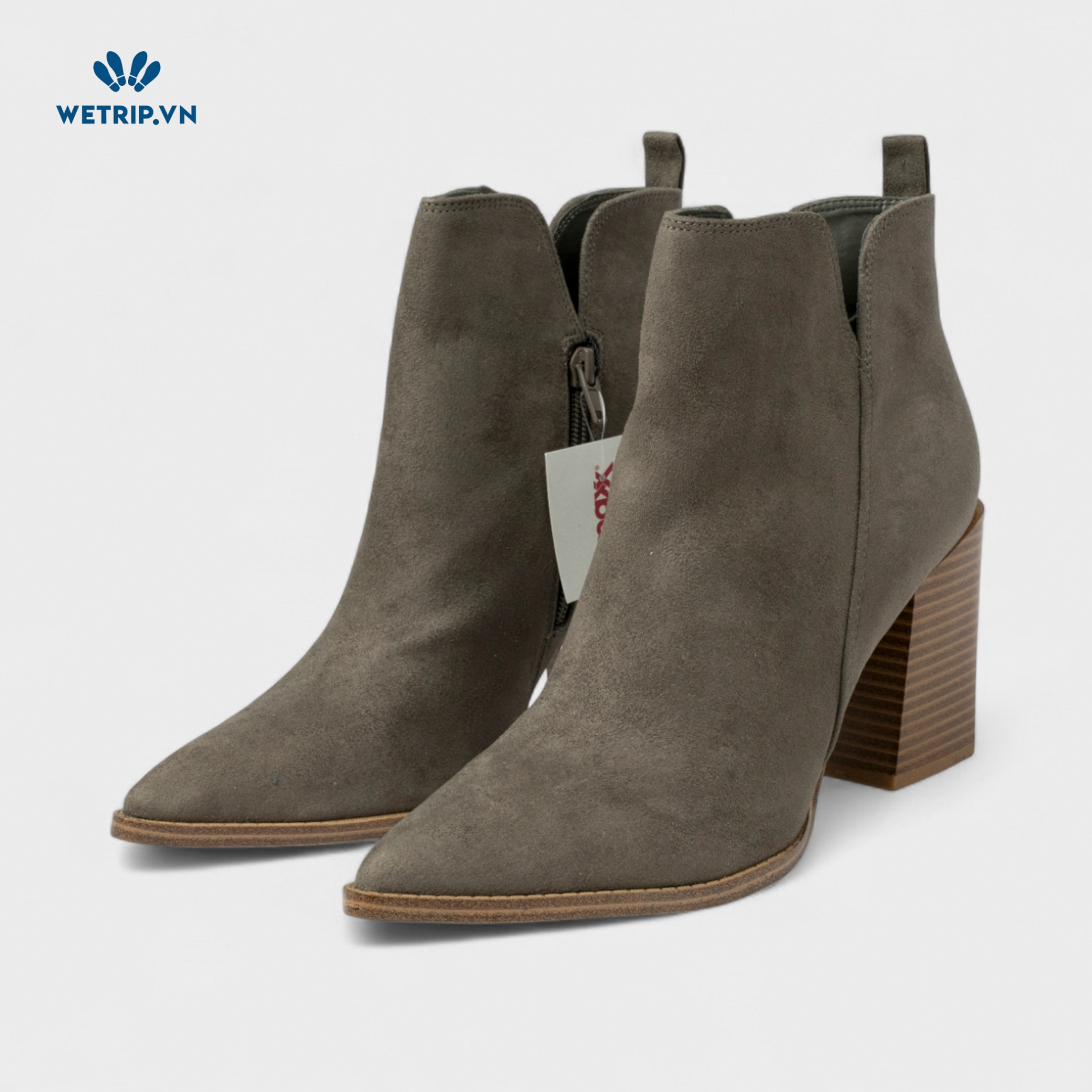Boots Mắt Cá Cao Gót We_NineWest (ghi xám) Mã BMC-CG-NW-004-A