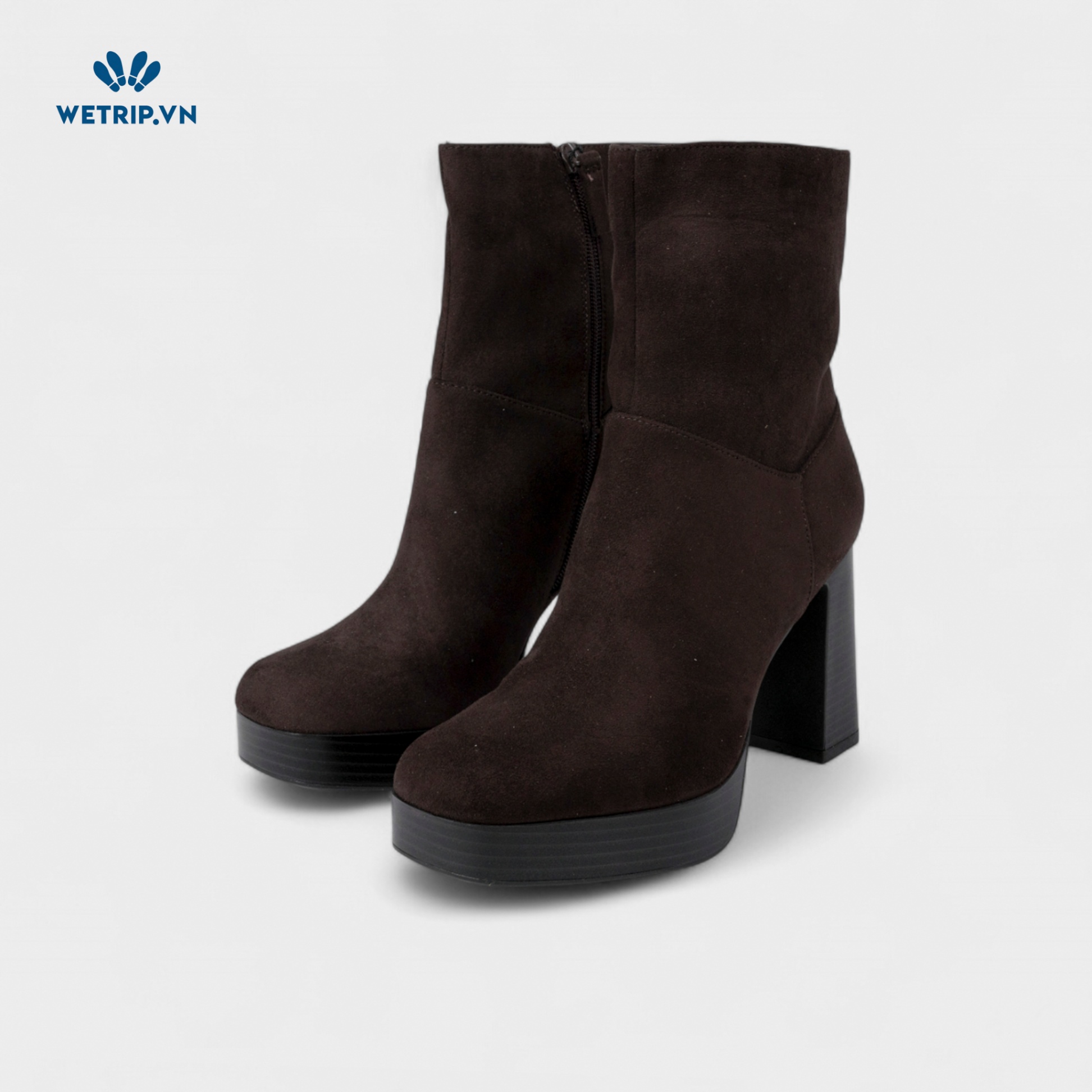 Boots Lửng Cao Gót Pull&Bear (nâu đậm) Mã BL-CG-PB-004-B