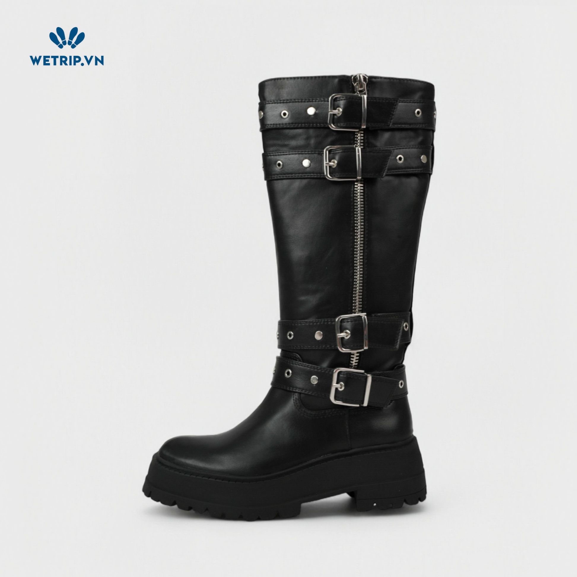 Boots Đầu Gối Đế Bằng Stradivariuss (đen) Mã BDG-DB-SDR-002-A