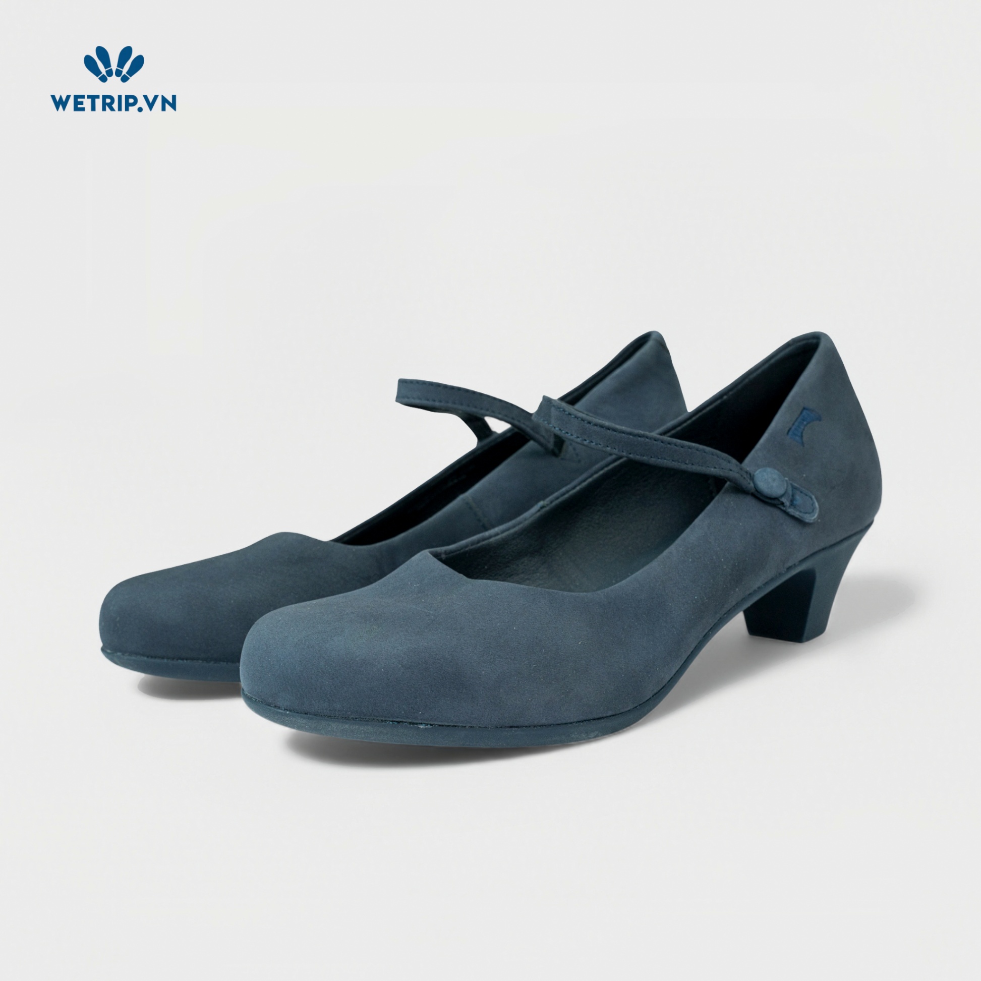 Giày Cao Gót Camper (Da - Xanh than) Mã GCG-CP-006-E