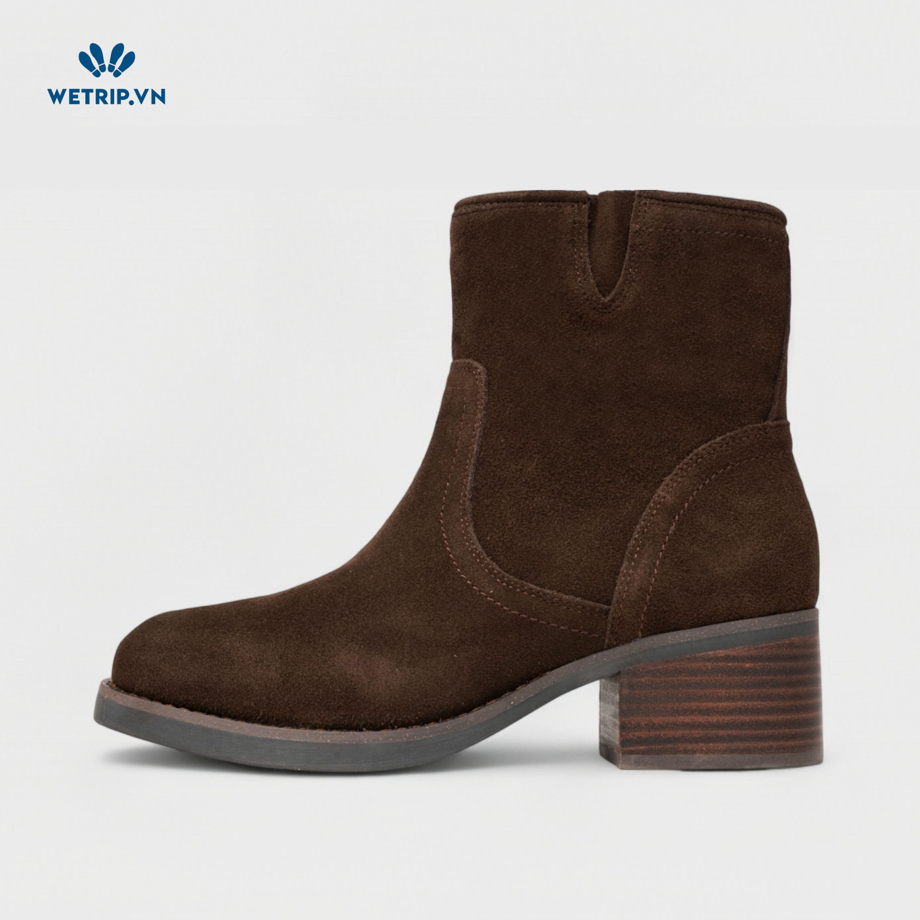 Boots Lửng Cao Gót Blondo (nâu gạch) (Da thật - chống nước) Mã BL-CG-BLD-004-A
