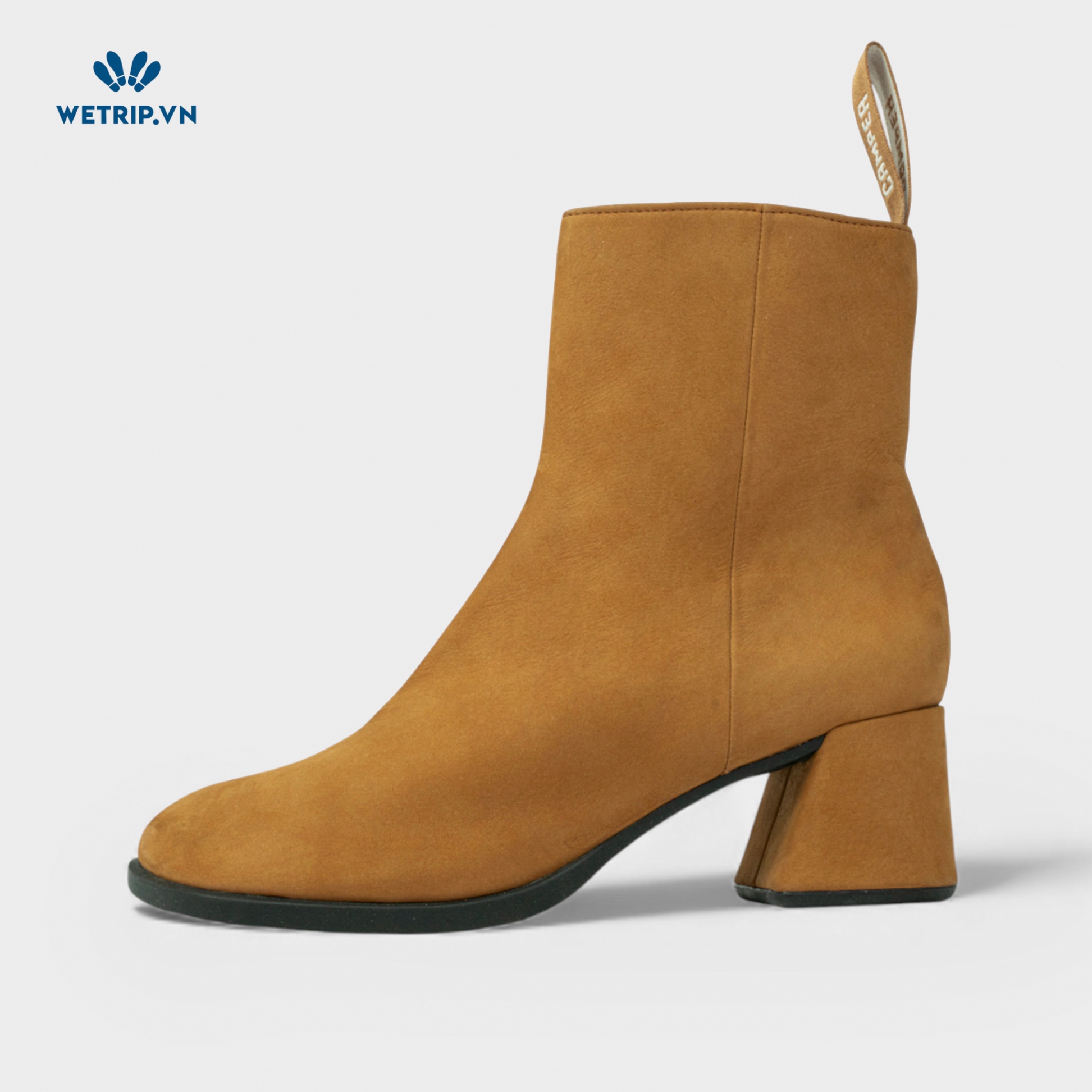 Boots Lửng Cao Gót We_Camper (Da - Nâu bò) Mã BL-CG-CP-024-E