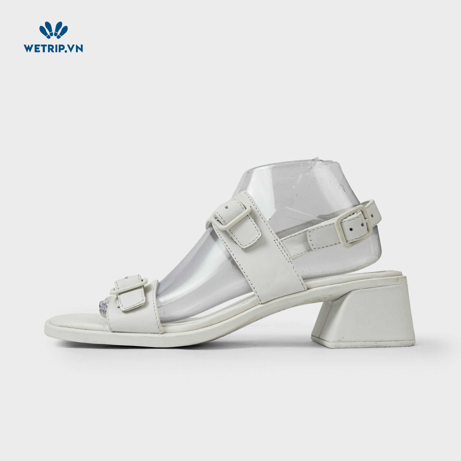 Sandal Cao Gót Camper (Da - Trắng) Mã SDCG-CP-051-B