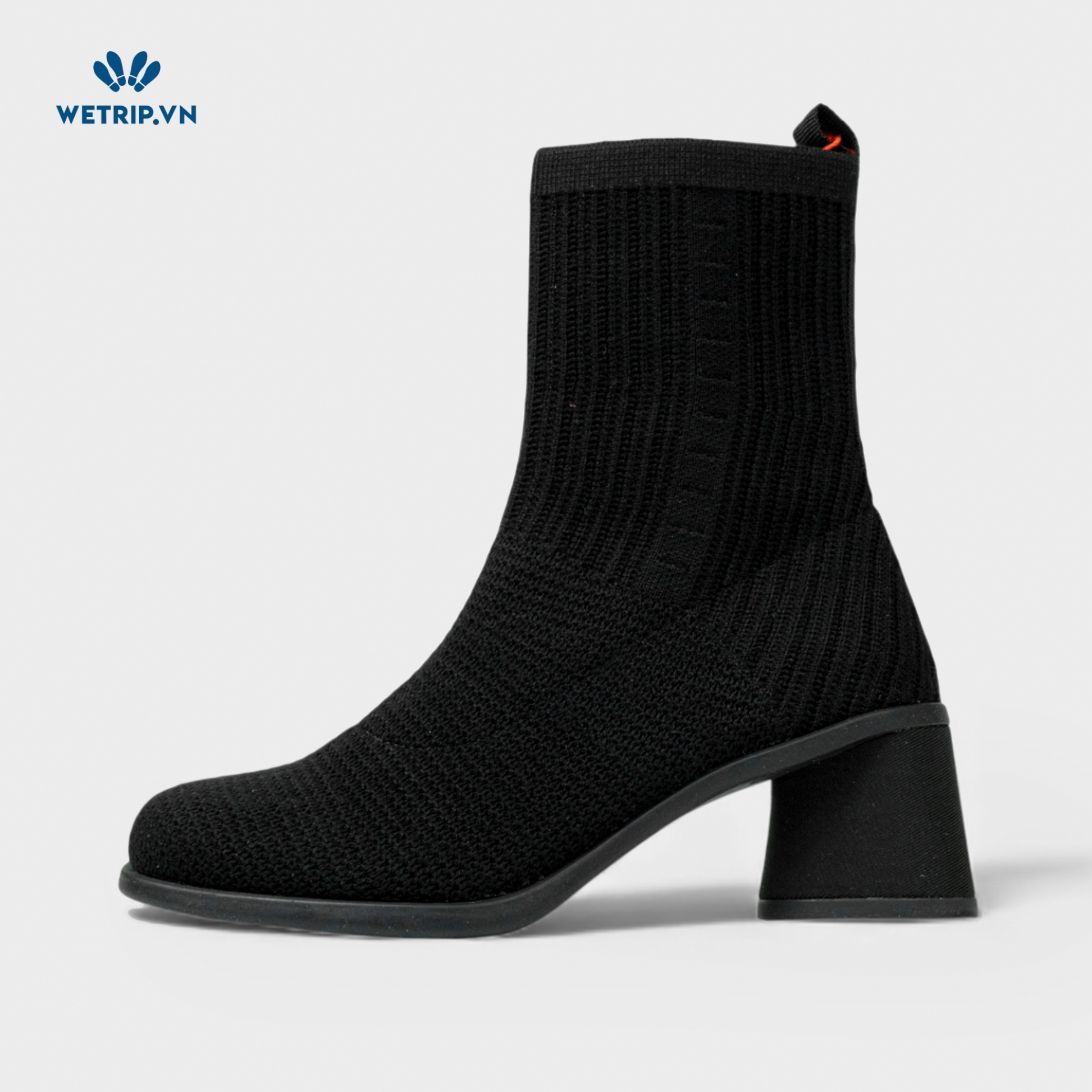 Boots Lửng Cao Gót We_Camper (Vải Đen) Mã BL-CG-CP-029-A