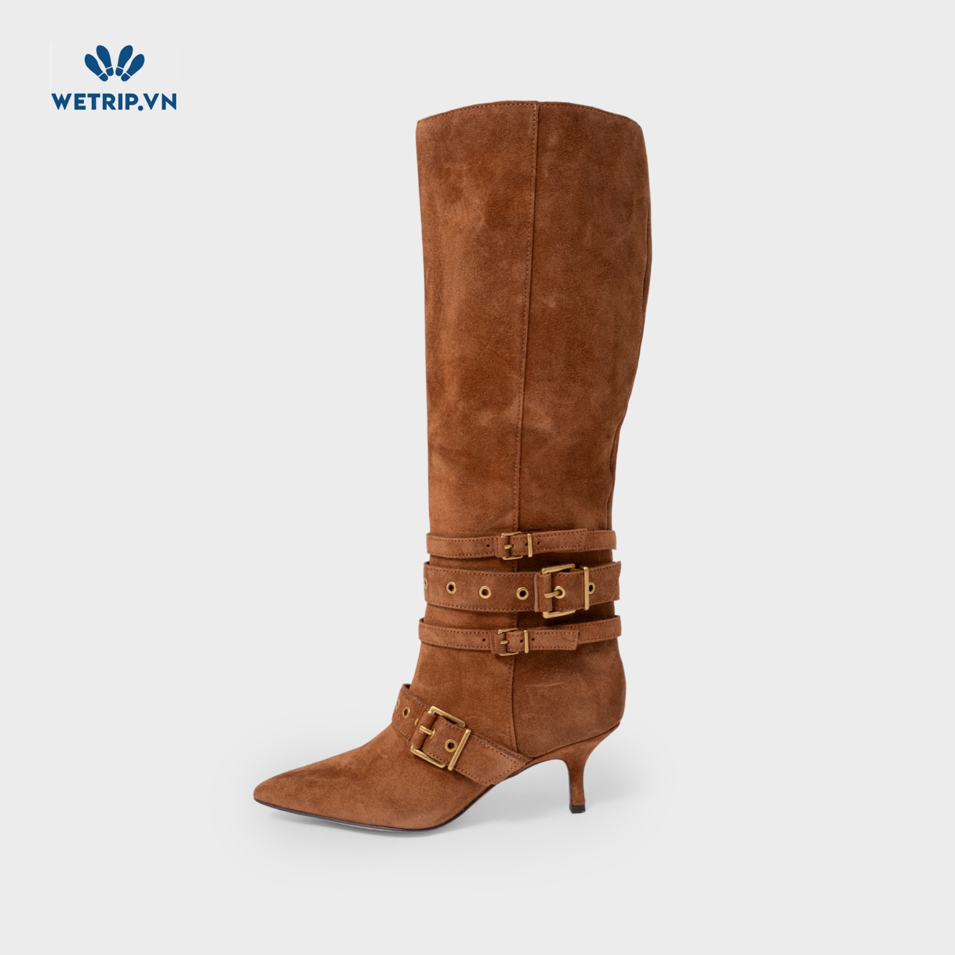 Boots Đầu Gối Cao Gót Vince Camuto (Da lộn-Nâu) Mã BDG-CG-VC-010-B