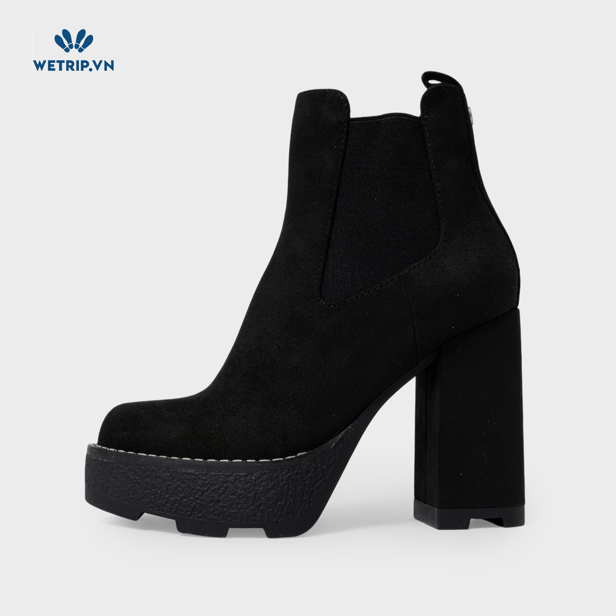 Boots Lửng Cao Gót Belinda peregrin (Da lộn-Đen) Mã BL-CG-PERE-001-A1