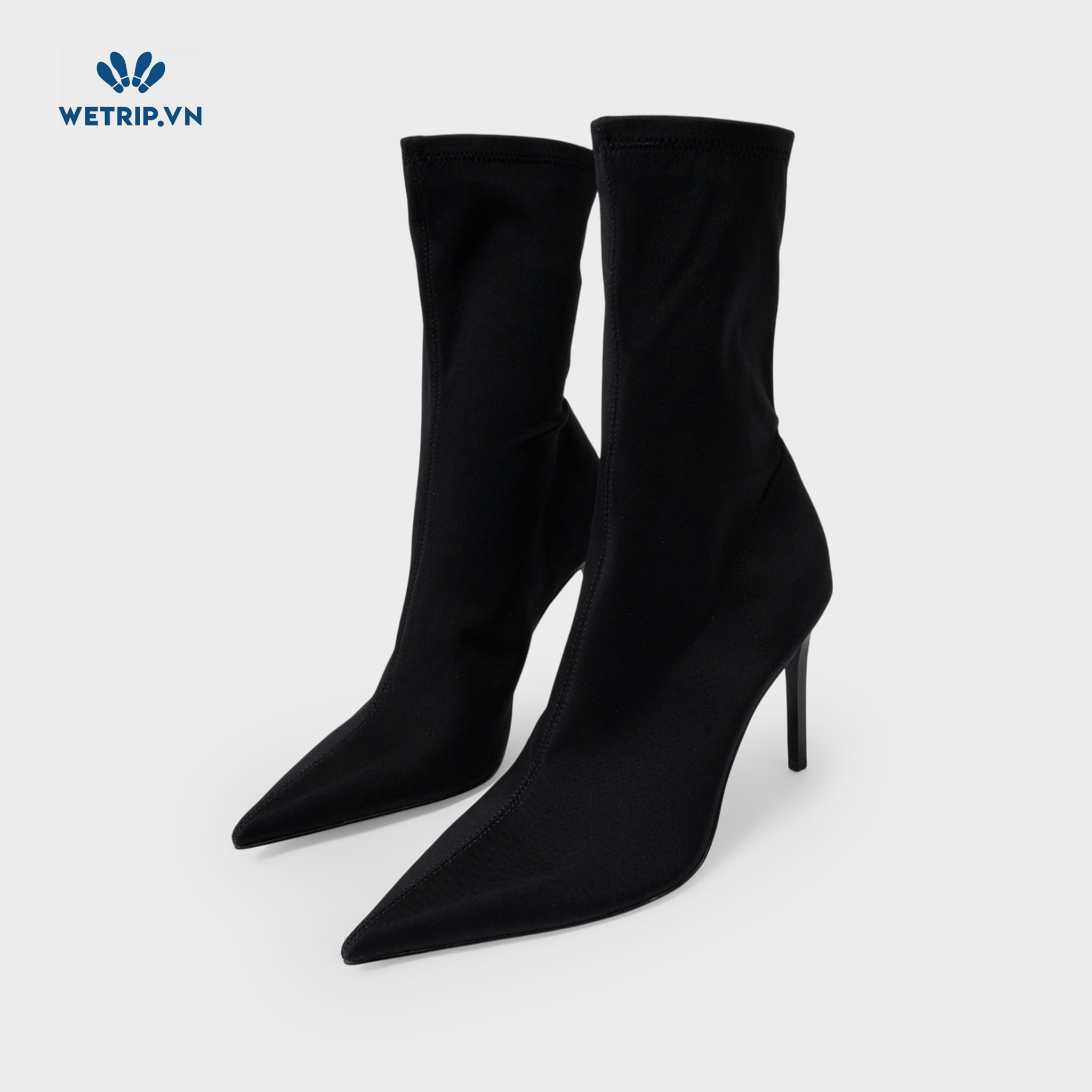 Boots Lửng Cao Gót Steve Madden (Vải-Đen) Mã BL-CG-SMD-005-A