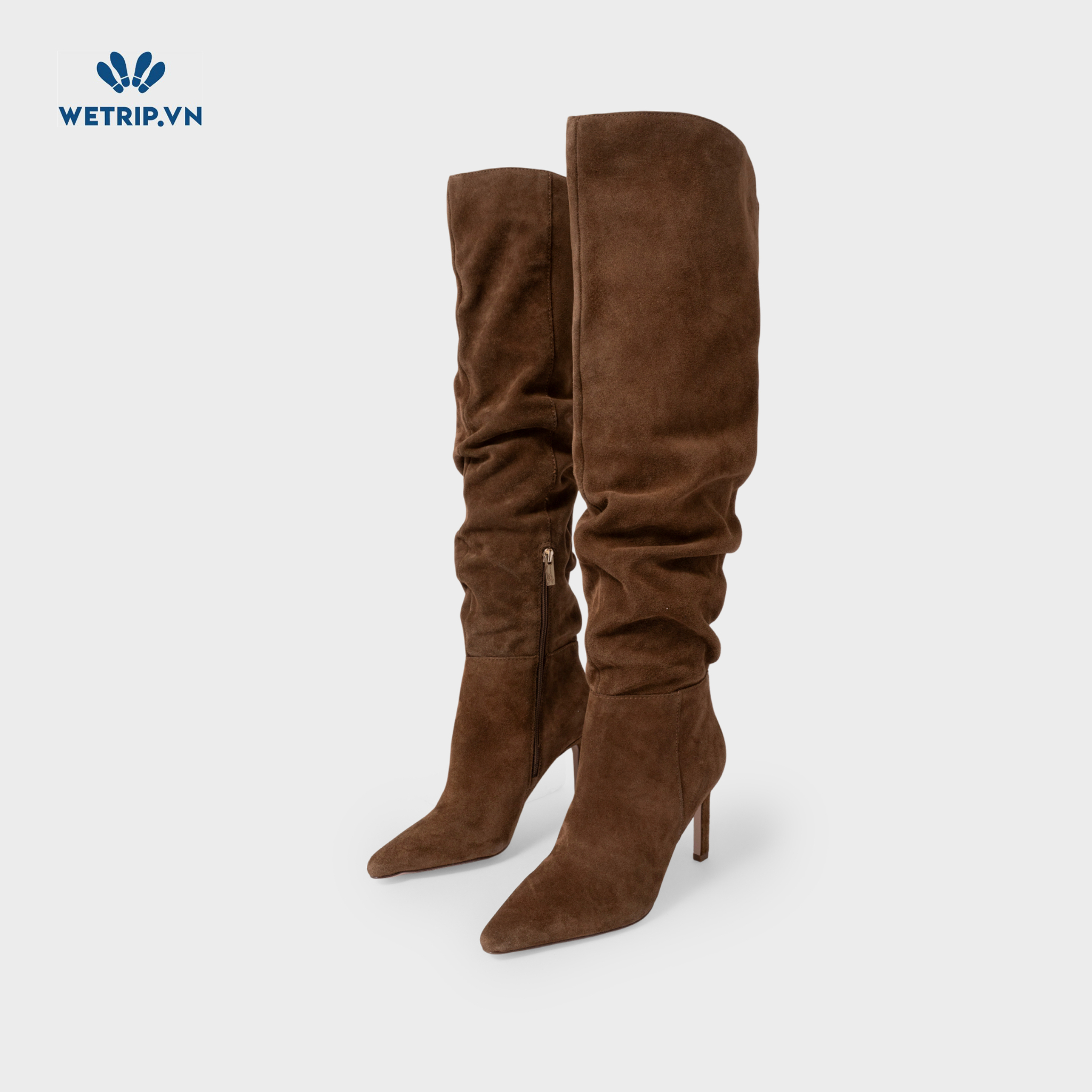Boots Đầu Gối Cao Gót Jessica Simpson (Da lộn-Nâu) Mã BDG-CG-JES-001-A