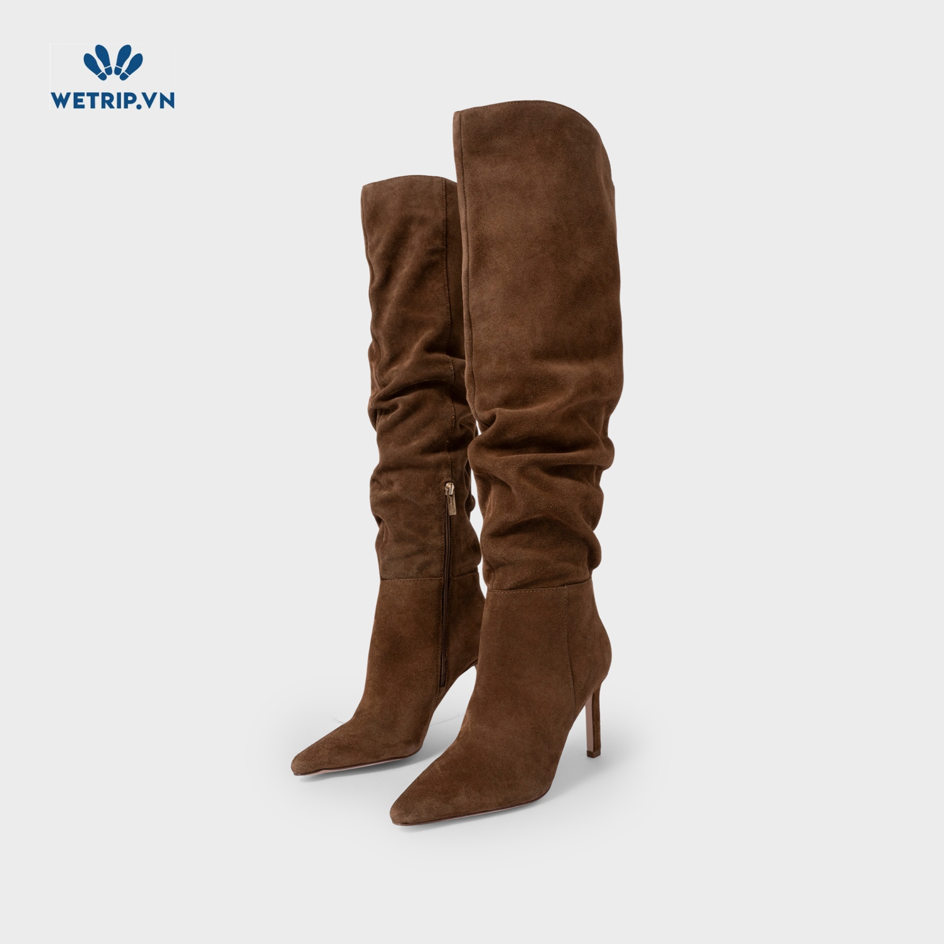 Boots Đầu Gối Cao Gót Jessica Simpson (Da lộn-Nâu) Mã BDG-CG-JES-001-A