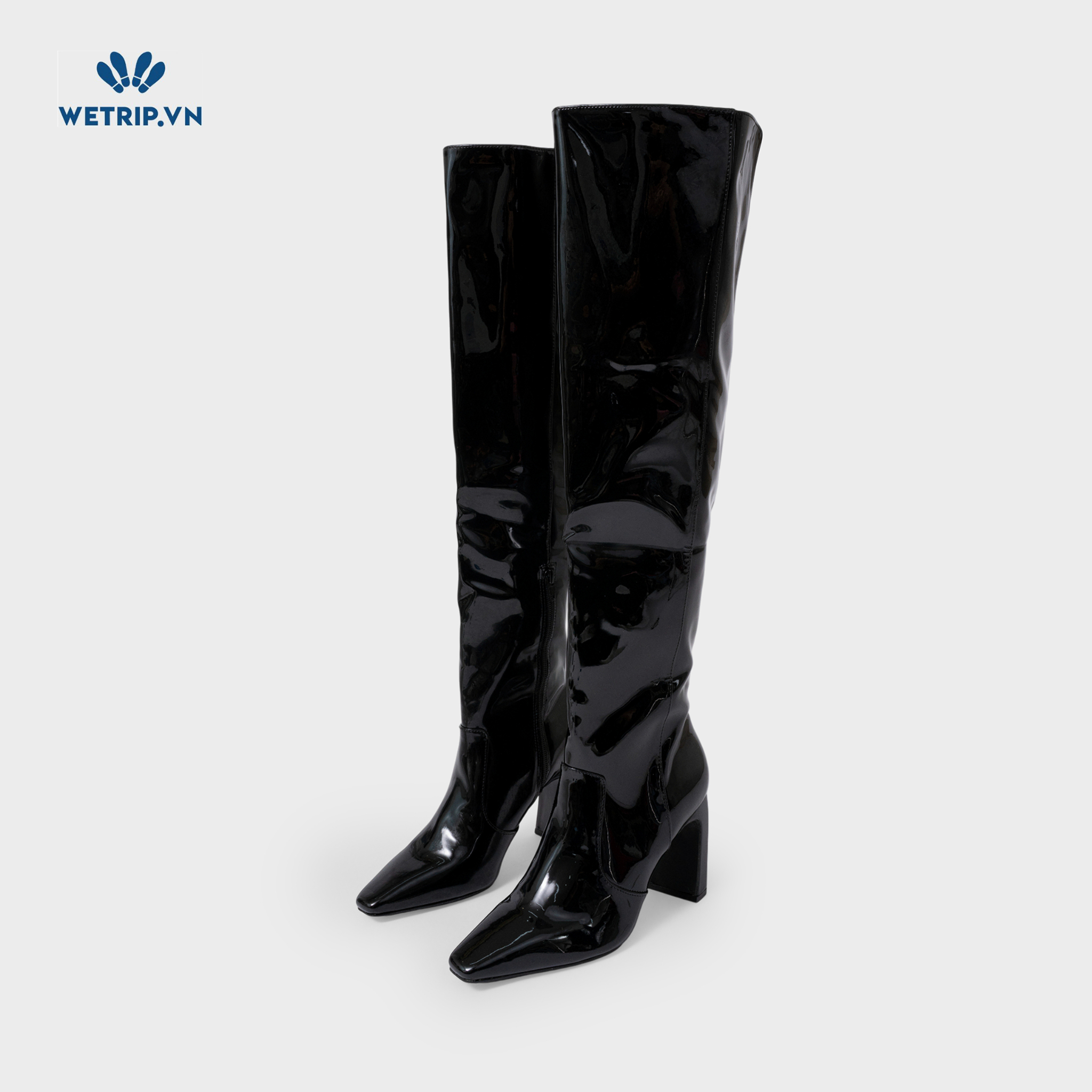 Boots Đầu Gối Cao Gót I.N.C (Da bóng-Đen) Mã BDG-CG-INC-002-A