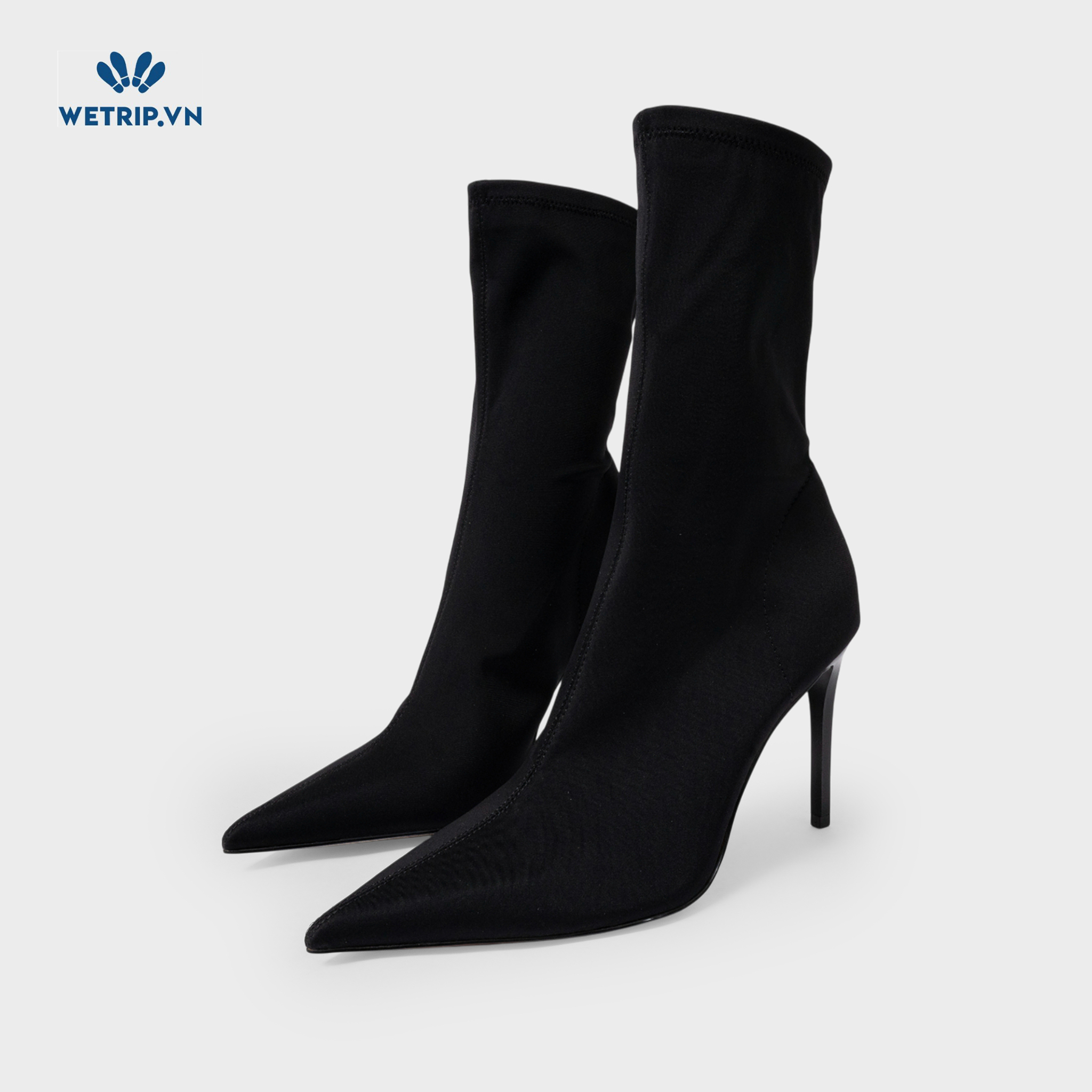 Boots Lửng Cao Gót Steve Madden (Vải-Đen) Mã BL-CG-SMD-005-A