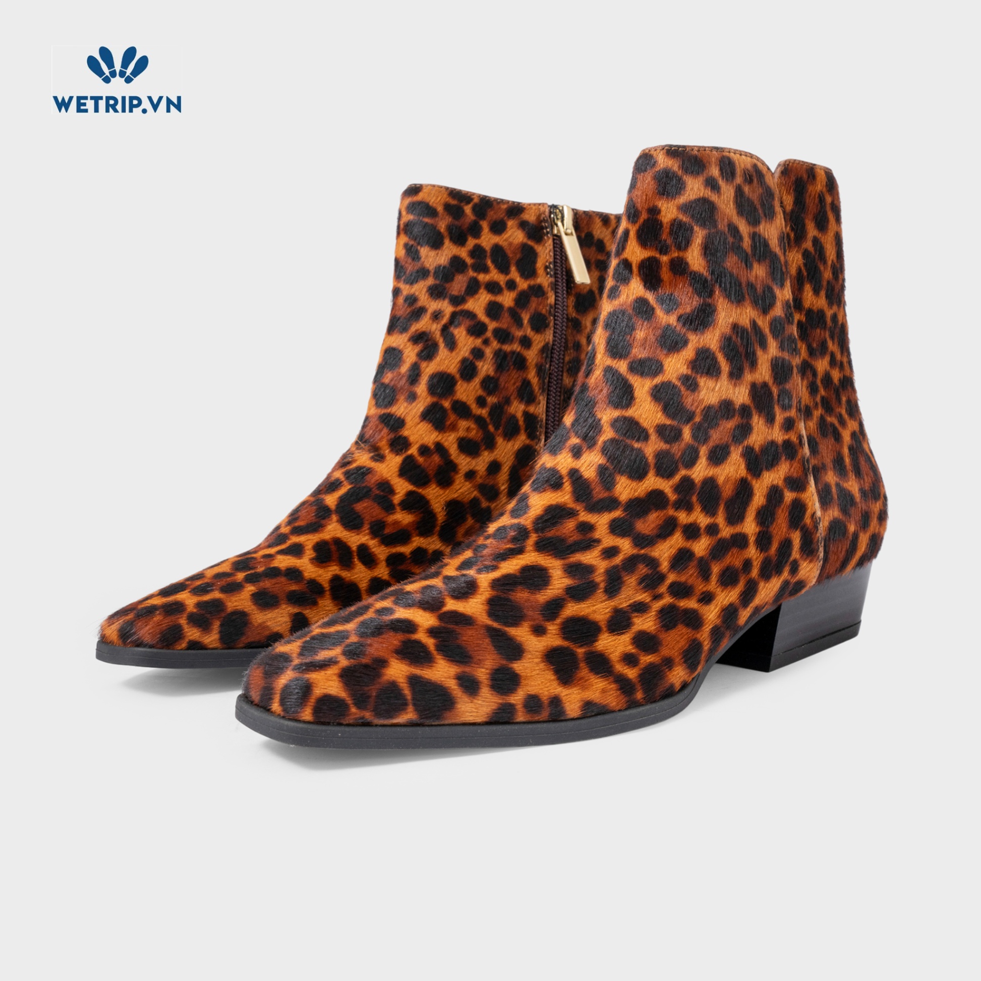 Boots Mắt Cá Đế Bằng I.N.C (Họa tiết da báo) Mã BMC-DB-INC-001-A