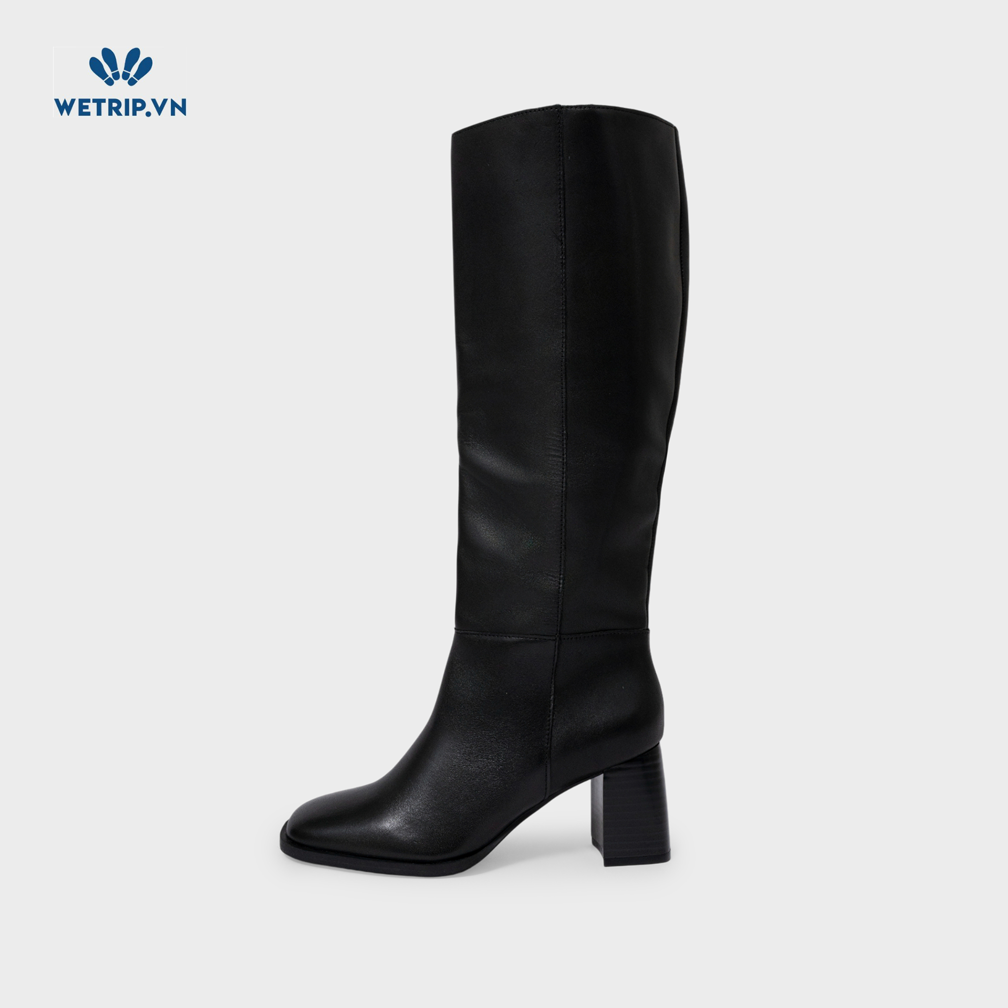 Boots Đầu Gối Cao Gót I.N.C (Da-Đen, gót vuông) Mã BDG-CG-INC-001-A