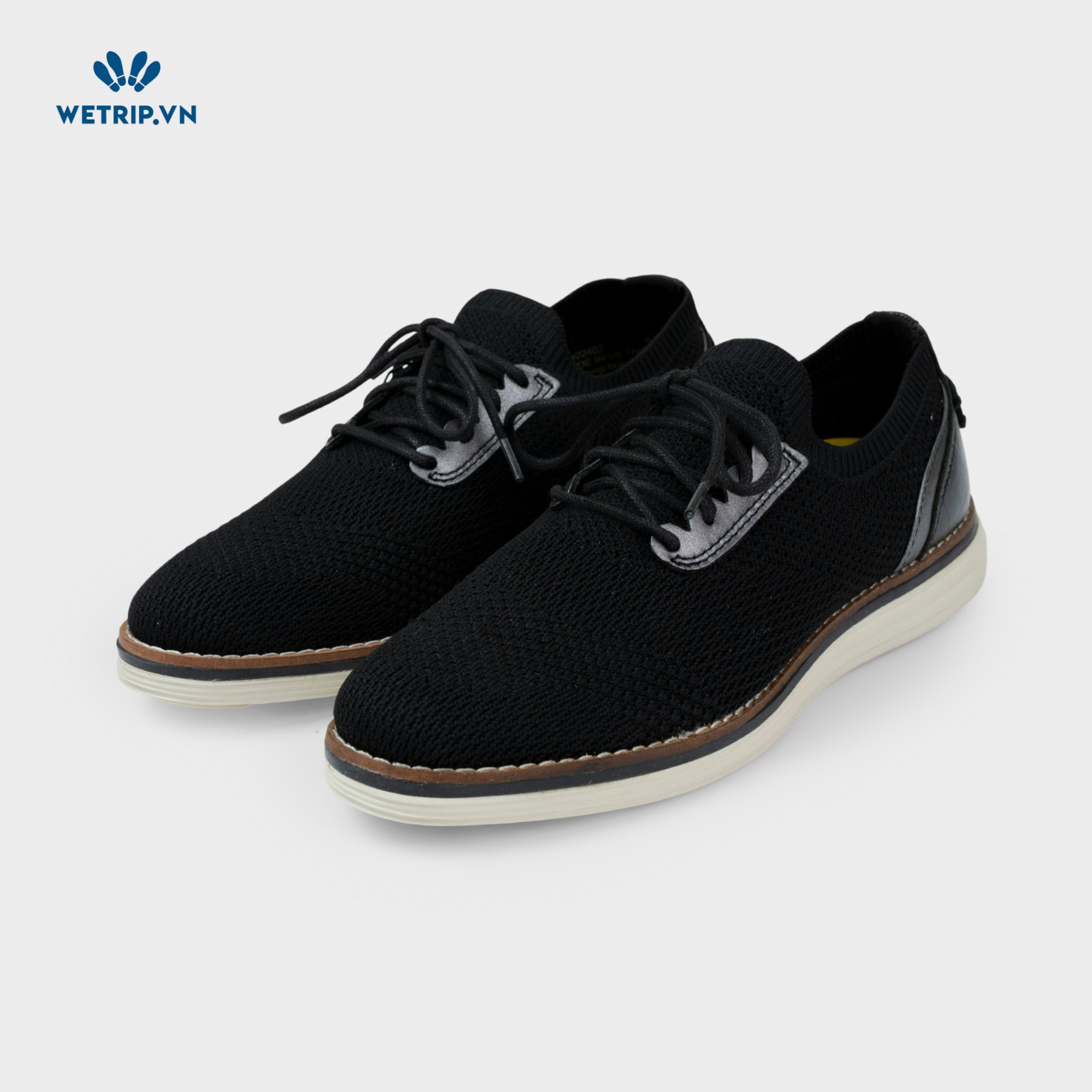Sneakers We_ColeHaan (Vải Gót Da, Đen Đế Trắng) Mã SN-COHA-044-A