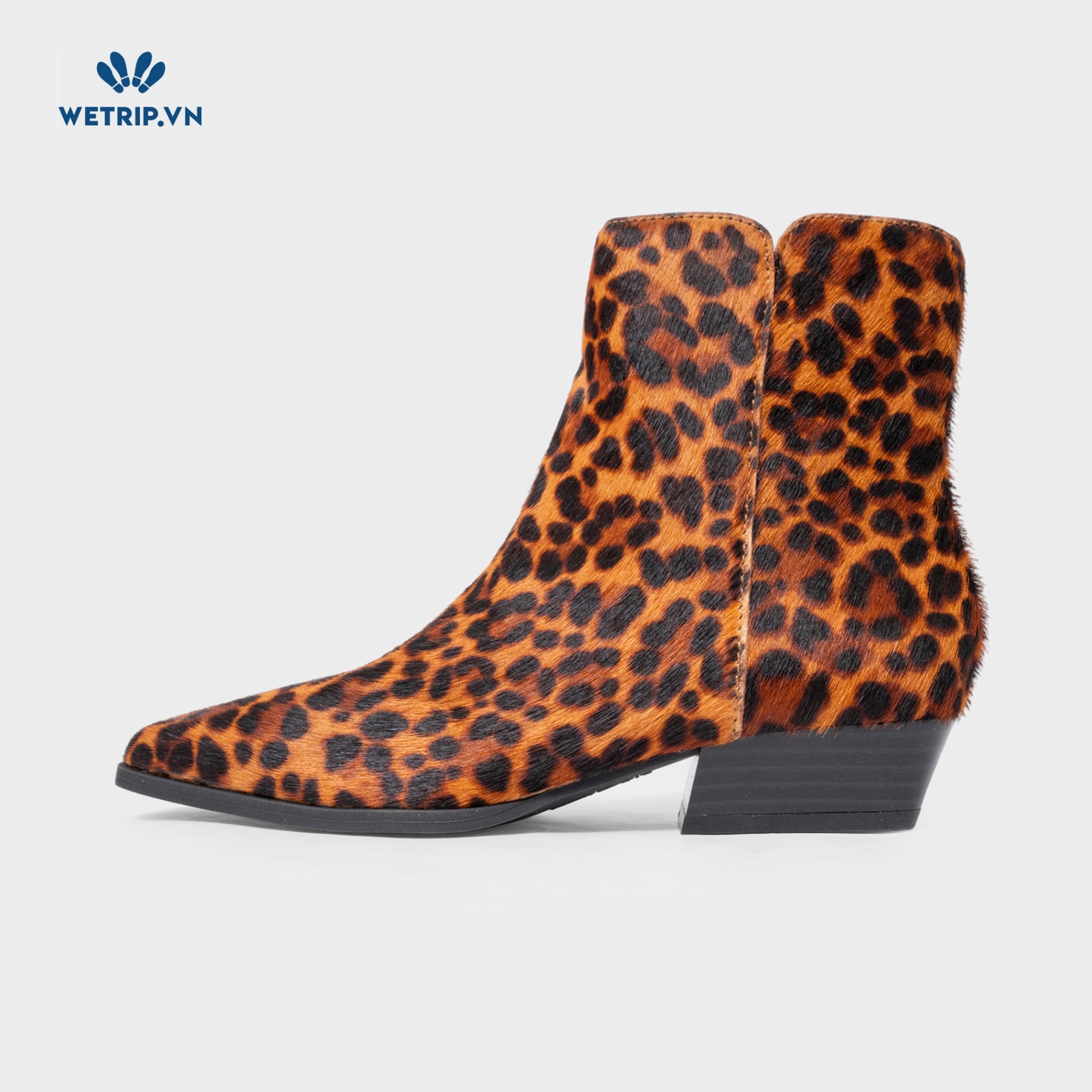 Boots Mắt Cá Đế Bằng I.N.C (Họa tiết da báo) Mã BMC-DB-INC-001-A