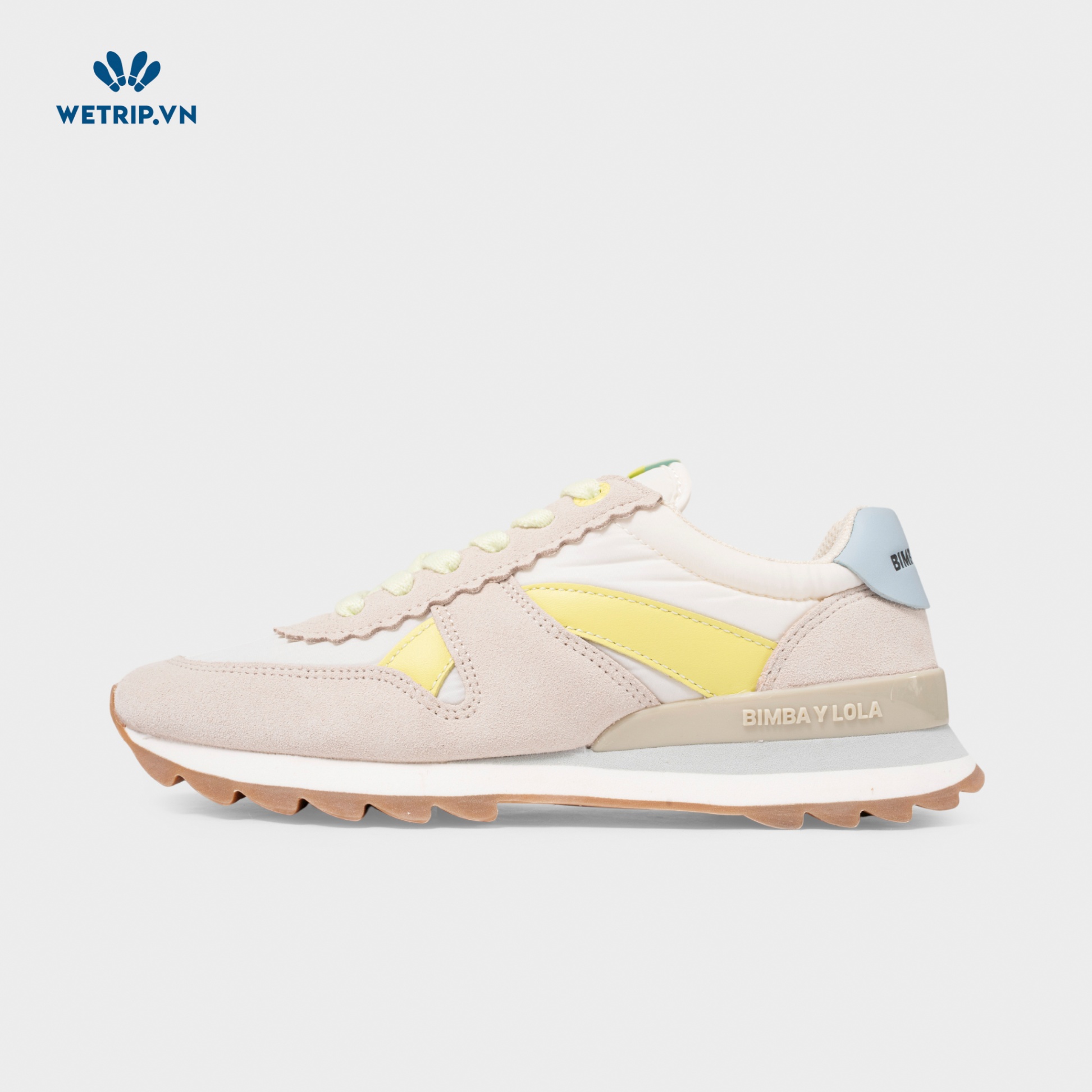 Sneakers Bimba Y Lola (Xám nhạt-Gót xanh da trời nhạt) Mã SN-BBY-001-X1