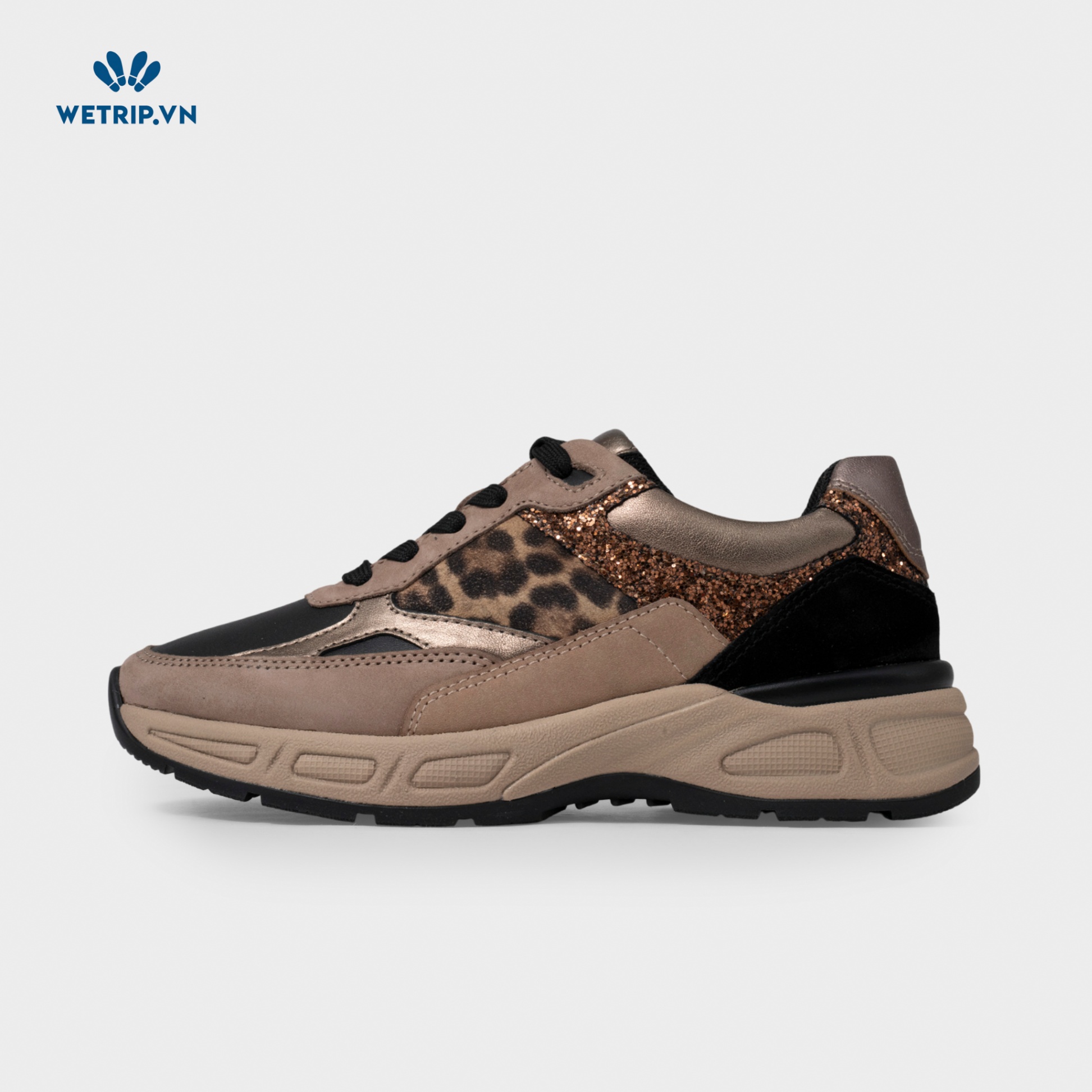 Sneaker Gabor (Da-Nâu mix beo gót mũi đen) Mã SN-GB-025-B