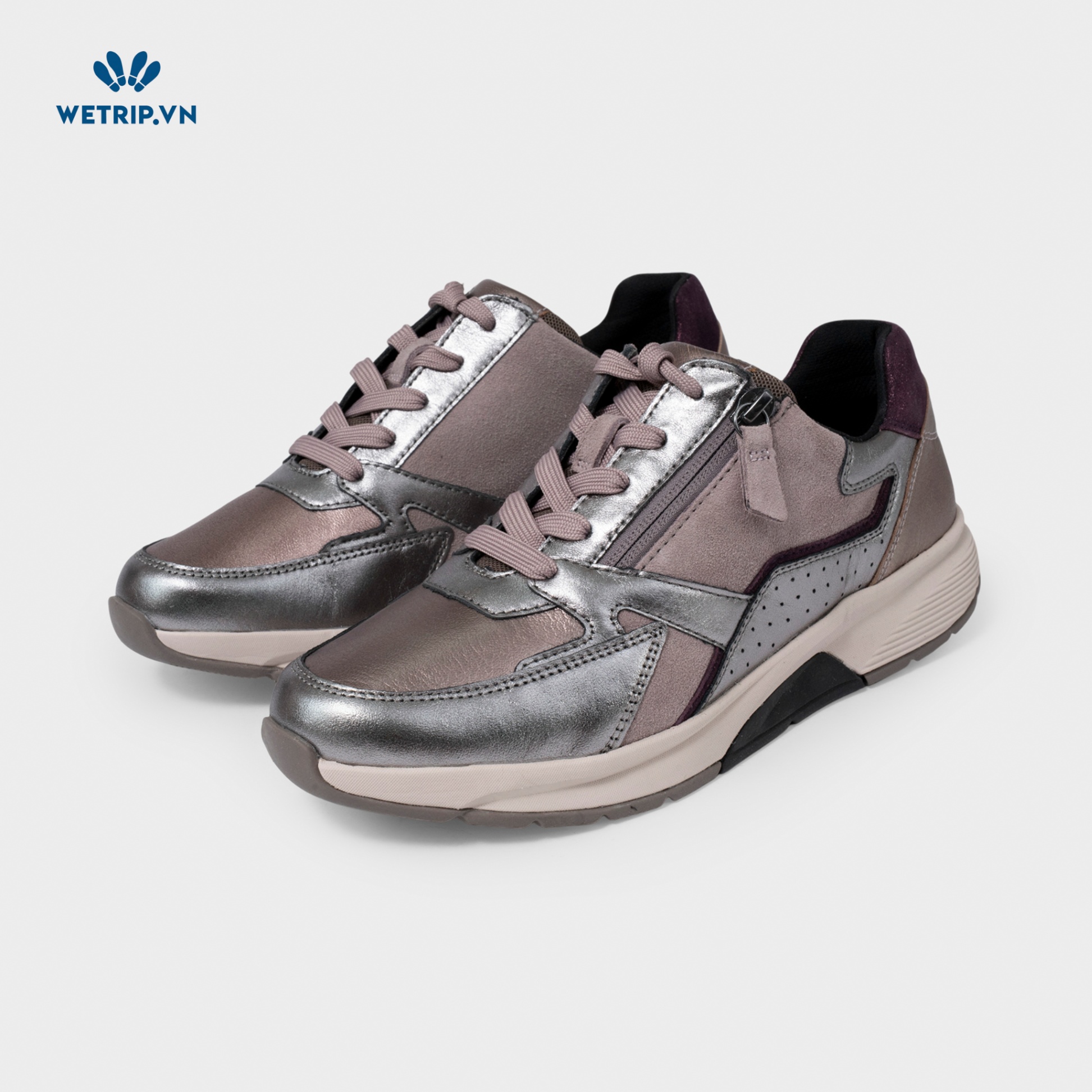 Sneaker Gabor (Da-Tím mix bạc) Mã SN-GB-021-J